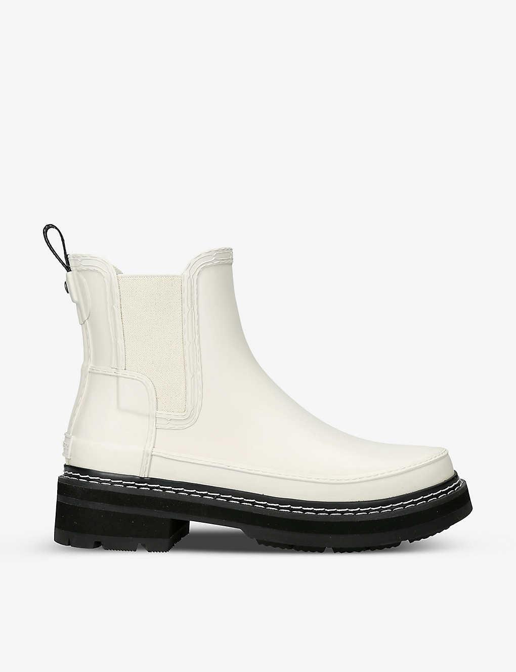 HUNTER Refined Stich Rubber Chelsea Boots in White Lyst
