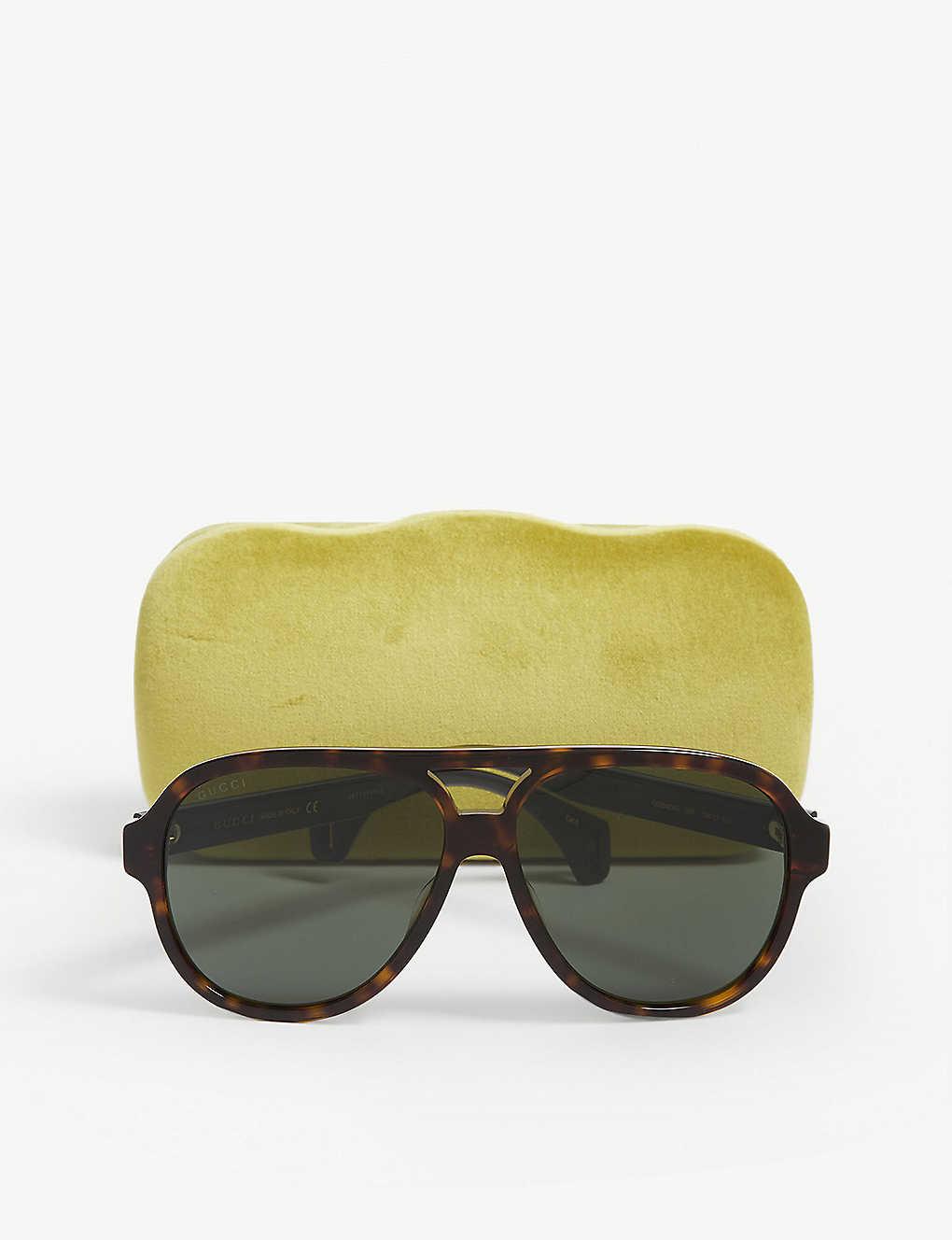 gucci green aviator sunglasses