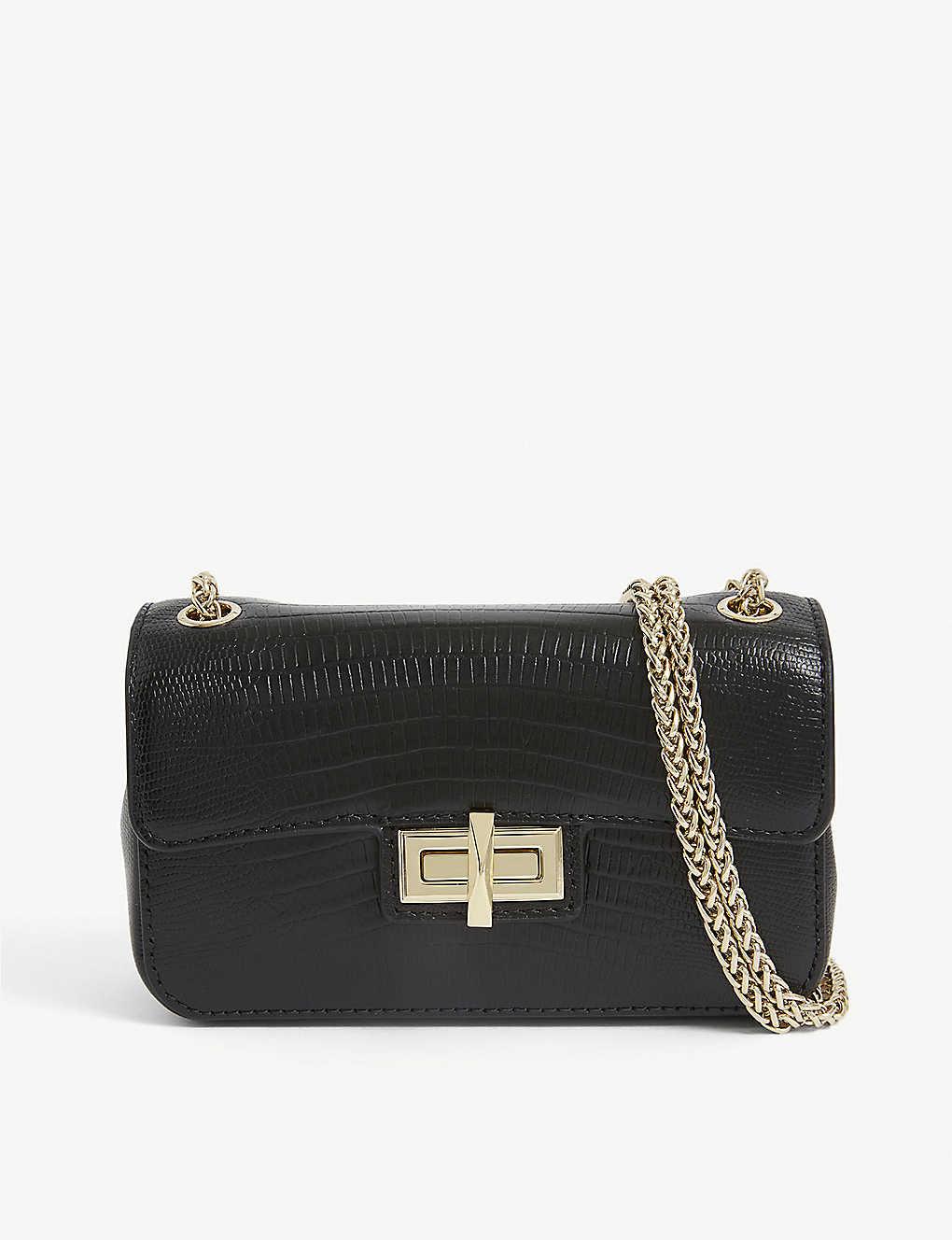 DKNY Jojo Embossed Leather Crossbody Bag in Black/Gold (Black) Lyst