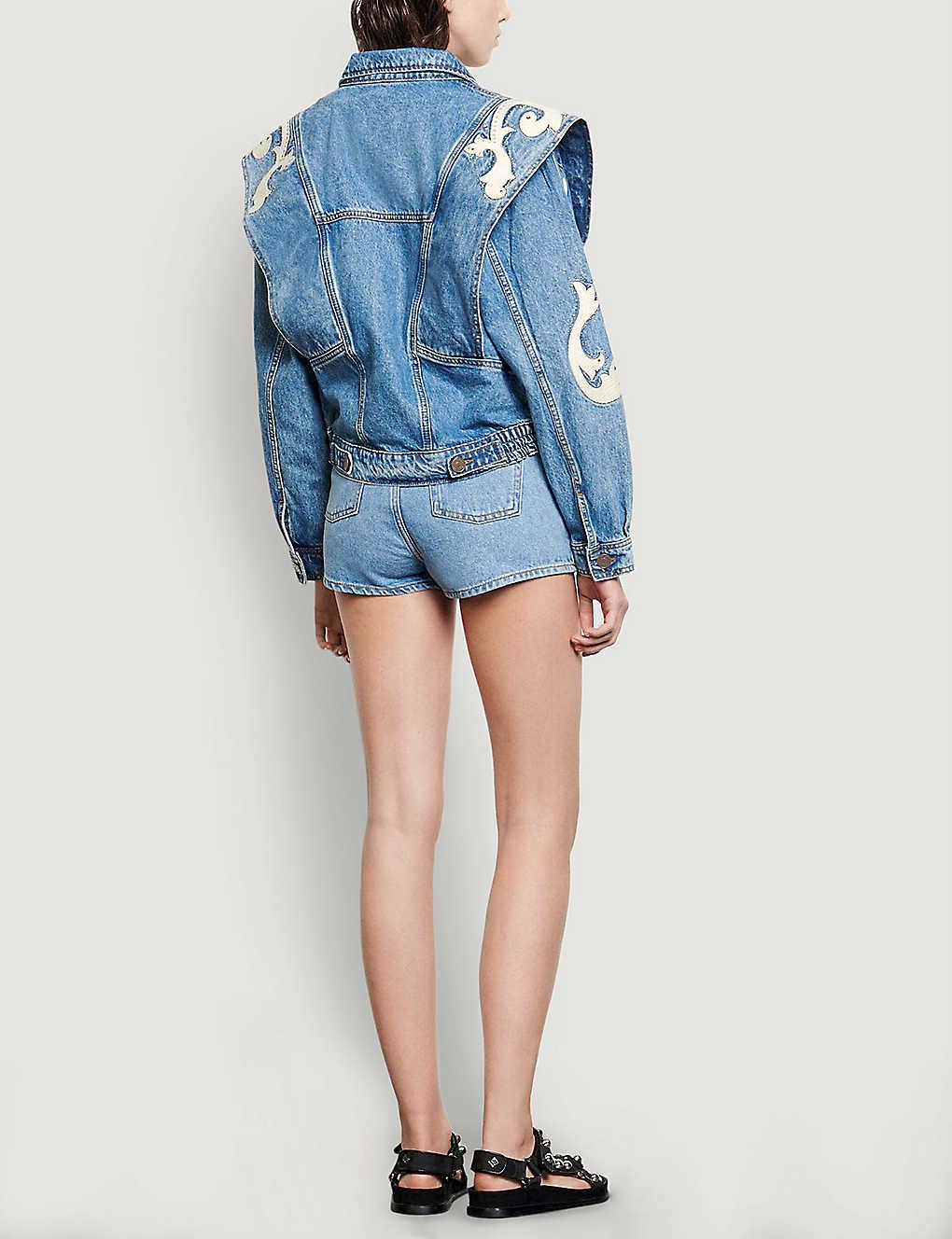 Sandro Kevin Oversized Studded Denim 