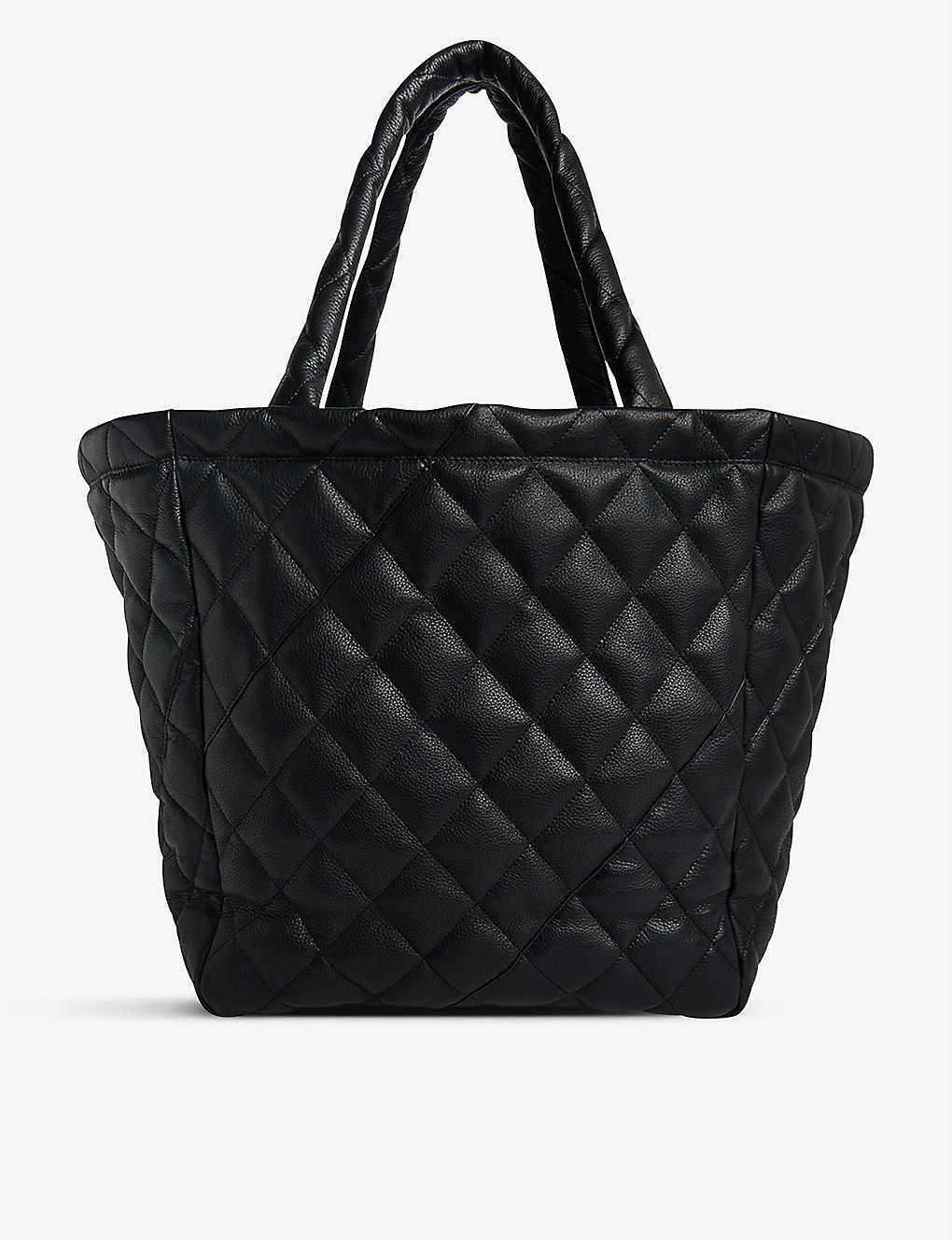 Whistles Lyle Quilted Leather Tote Bag in Black | Lyst