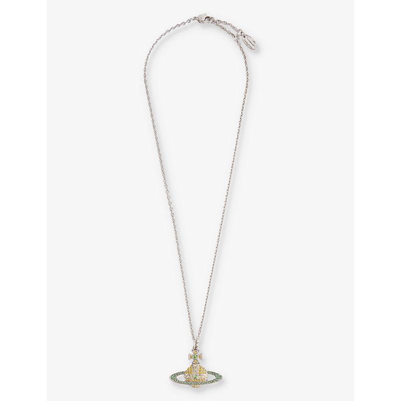Vivienne Westwood Kika Silver tone Brass Topaz And Peridot Pendant