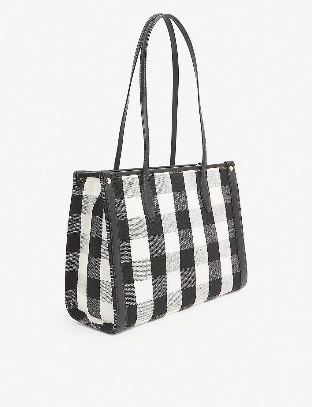 Kate Spade Womens Black Multi Market Gingham-print Cotton-blend Tote Bag |  Lyst