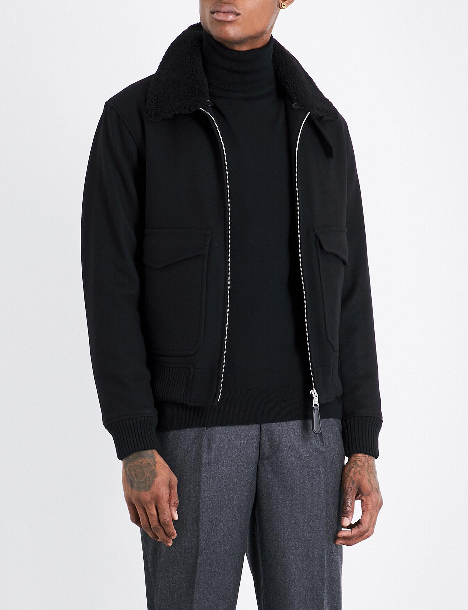 sandro shearling jacket mens