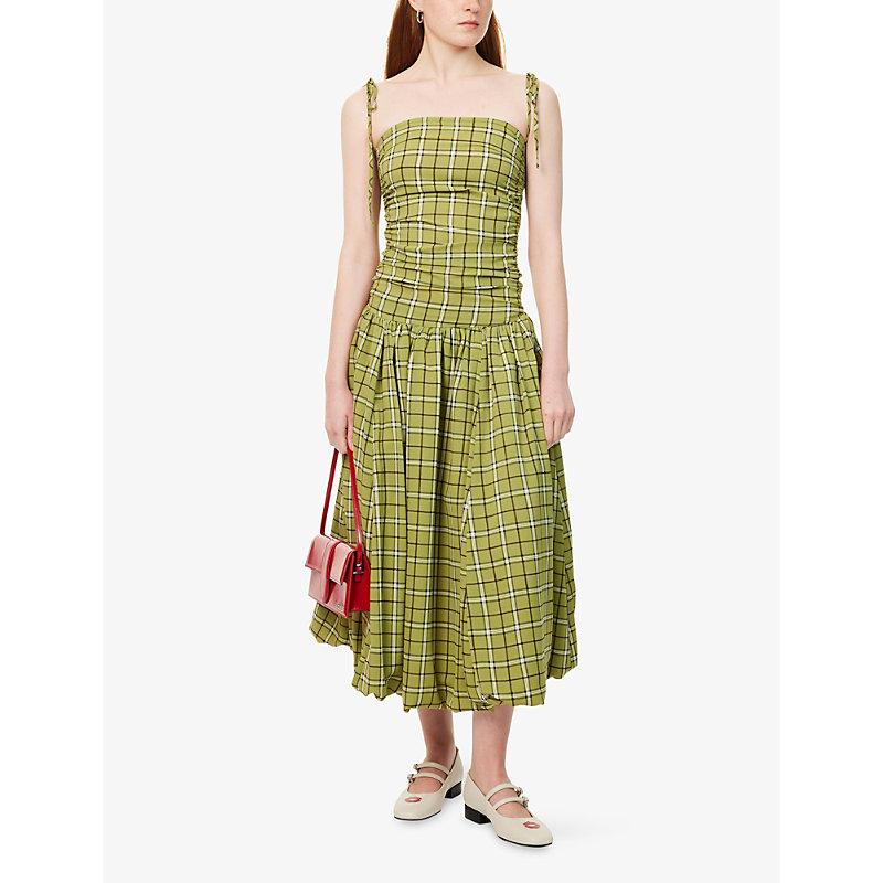 Amy Lynn Cher Alexa Plaid-Pattern Puffball Woven Midi Dress in Green | Lyst Amy Lynn Cher Alexa Plaid-Pattern Puffball Woven Midi Dress in Green | Lyst