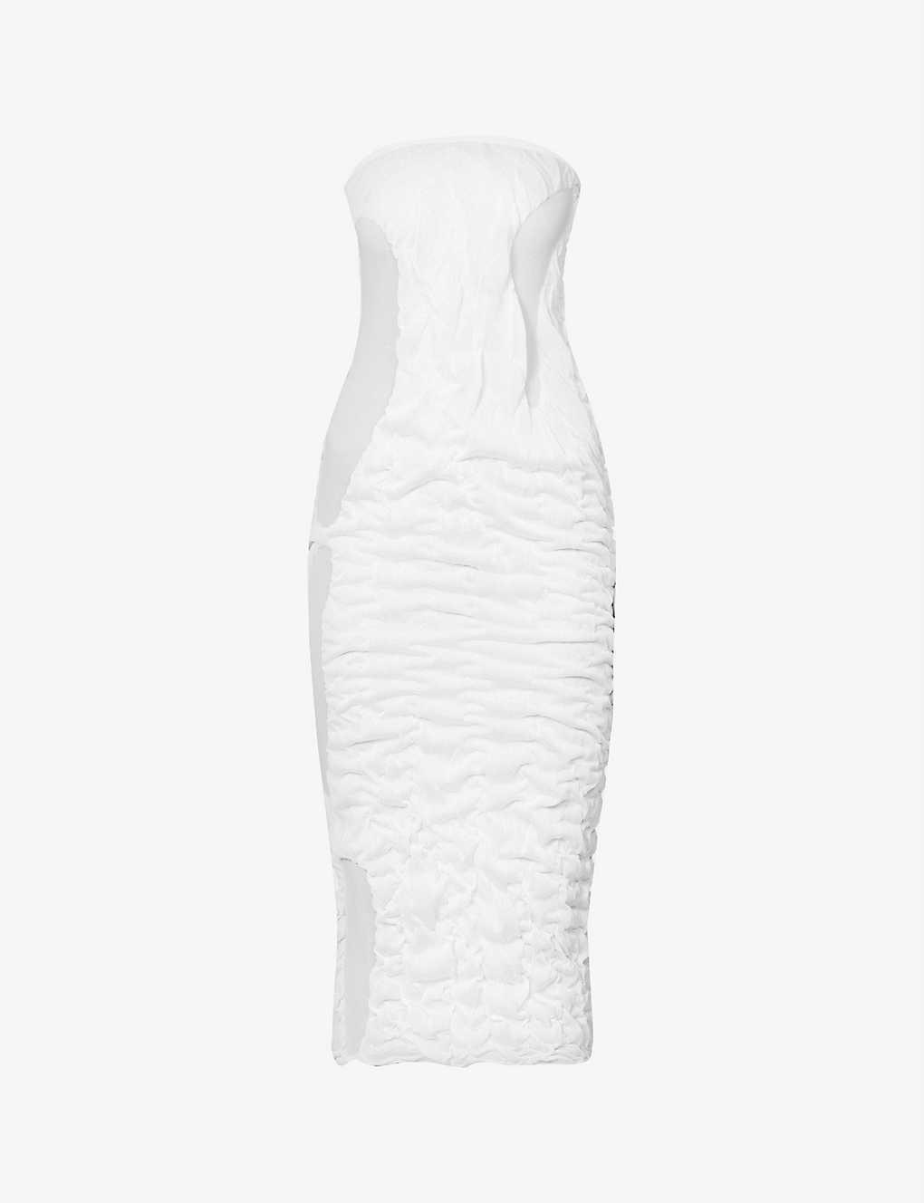 DI PETSA Wetlook Slim-fit Knitted Midi Dress in White | Lyst