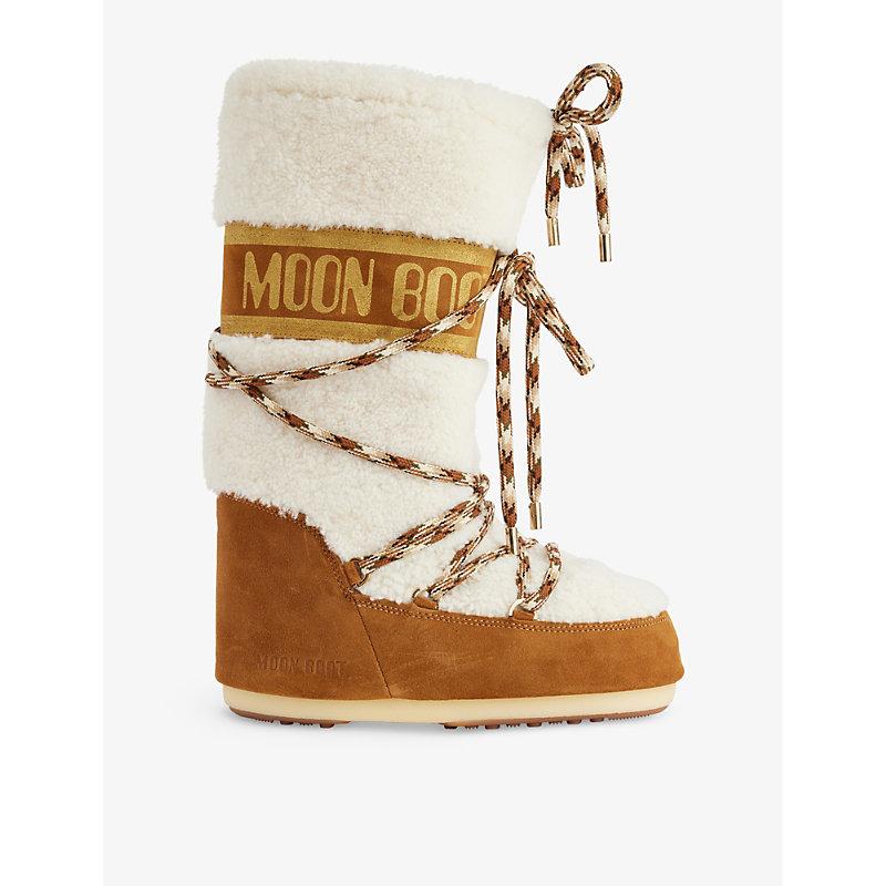 Moon Boot Ma03 Whisky/Off Icon Shearling Ankle Boots in Metallic | Lyst