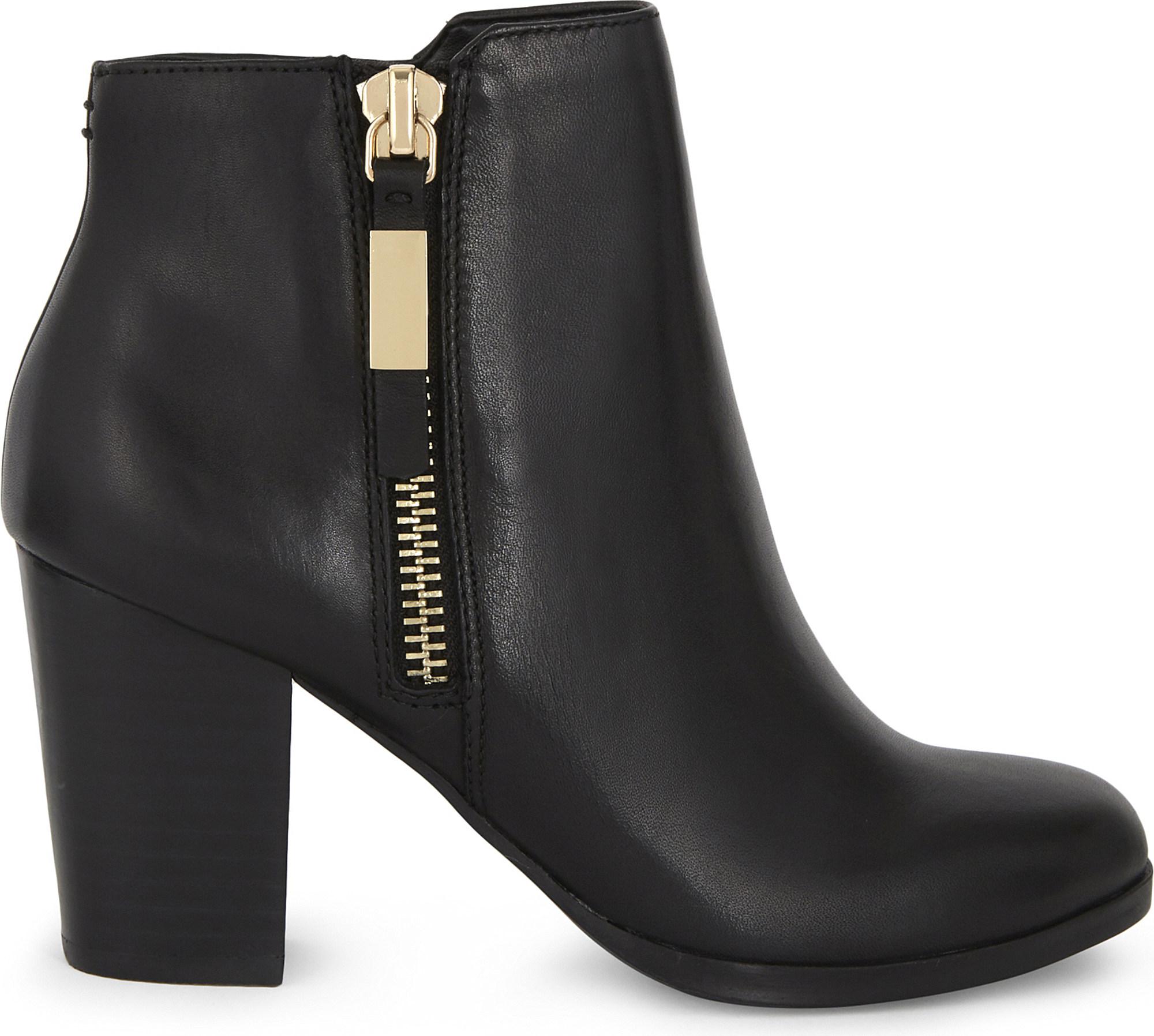 ALDO Mathia Leather Ankle Boots in Black Leather (Black) - Lyst