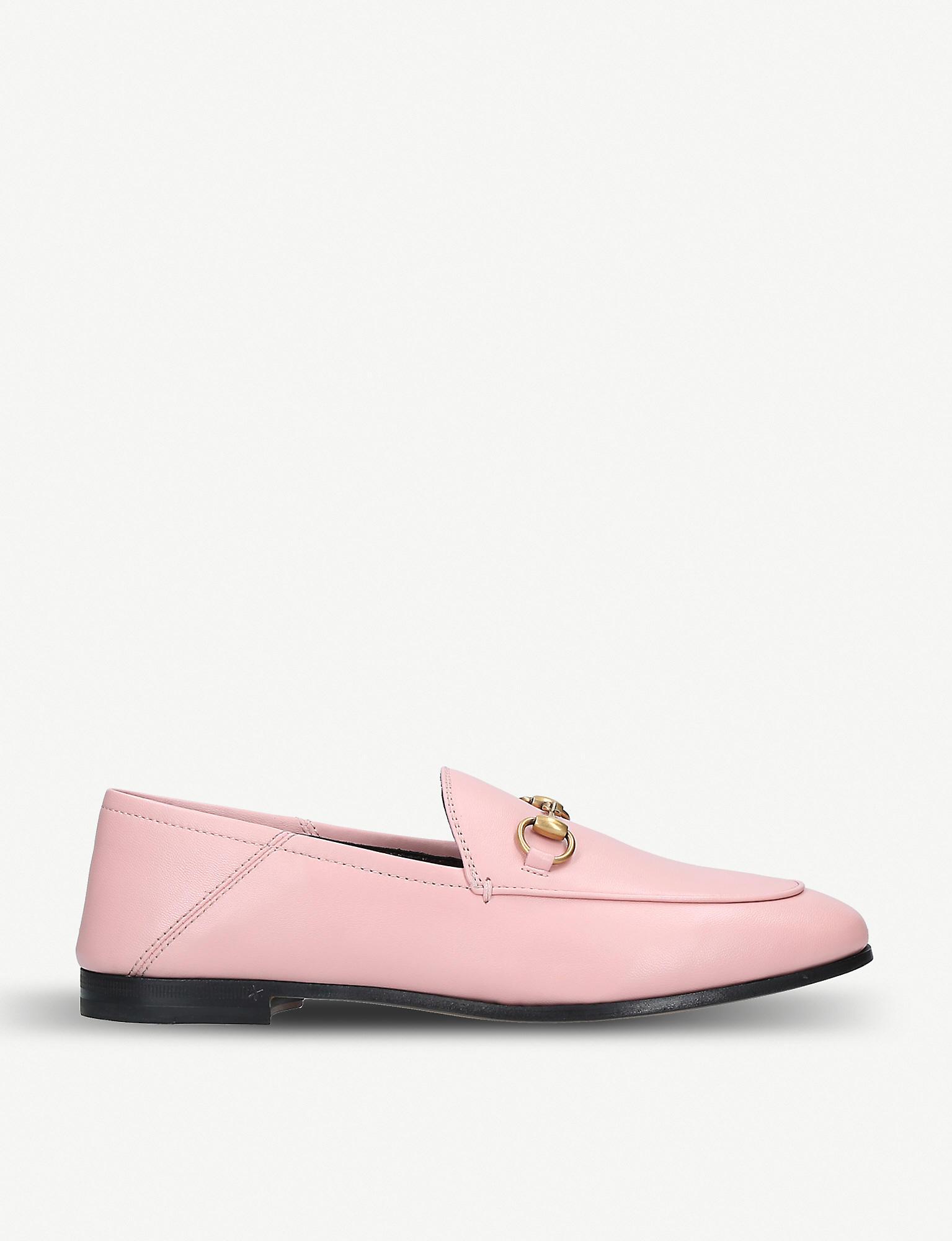 Gucci Brixton Collapsible Leather Loafers in Pink - Lyst