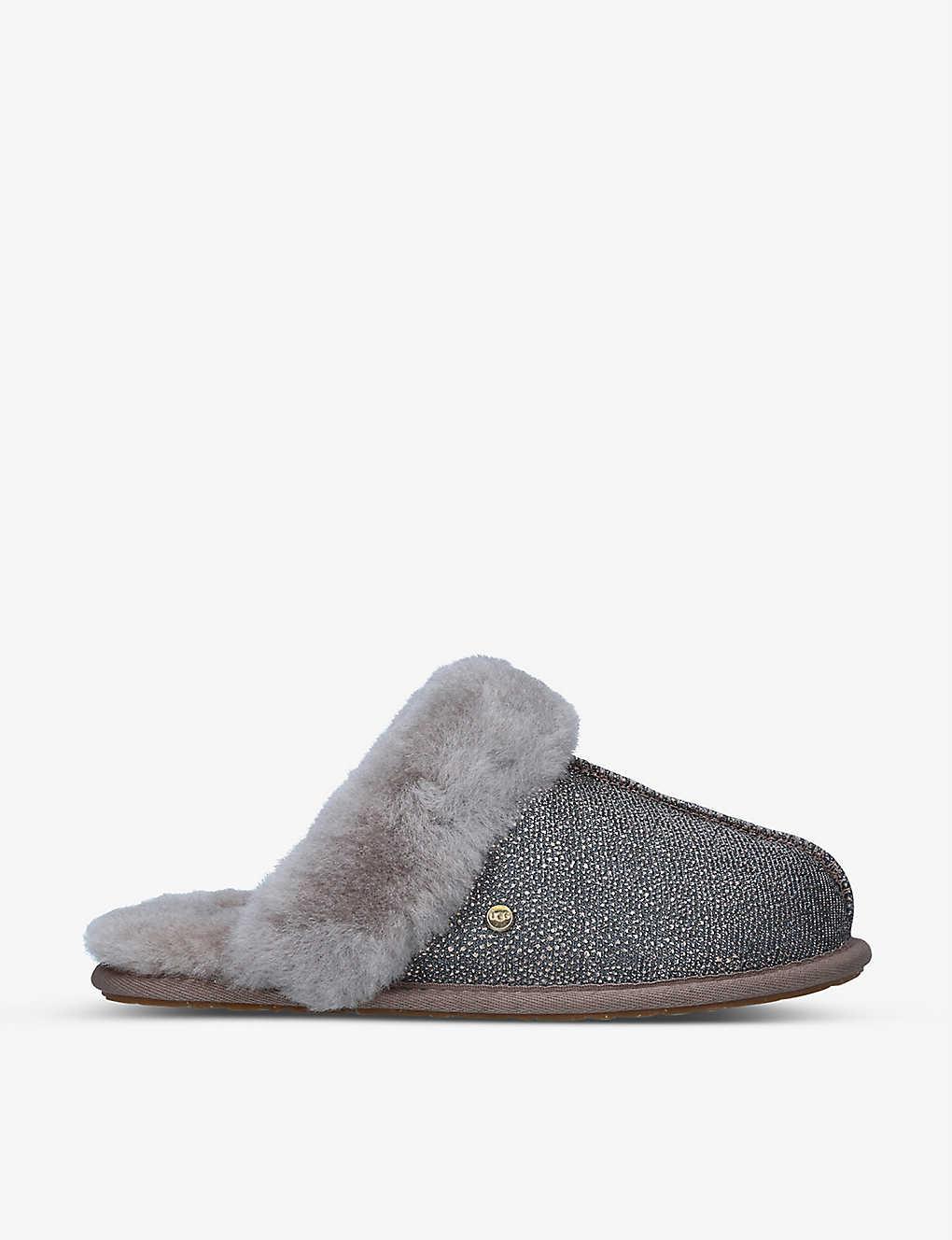 UGG Caviar Scuffette Ii Textured Metallic Sheepskin Slippers in