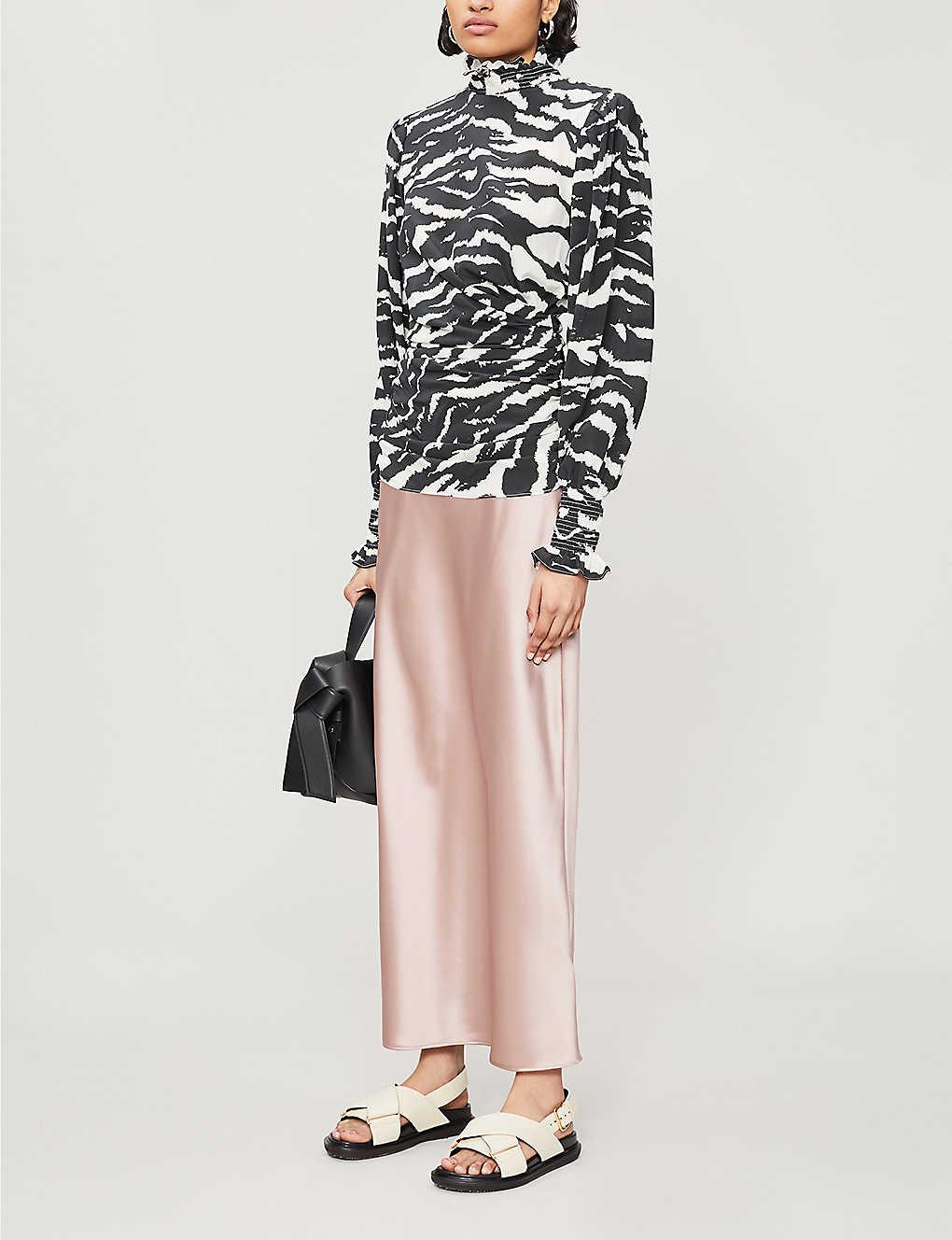 TOPSHOP Dusty Pink Satin Bias Maxi Skirt | Lyst