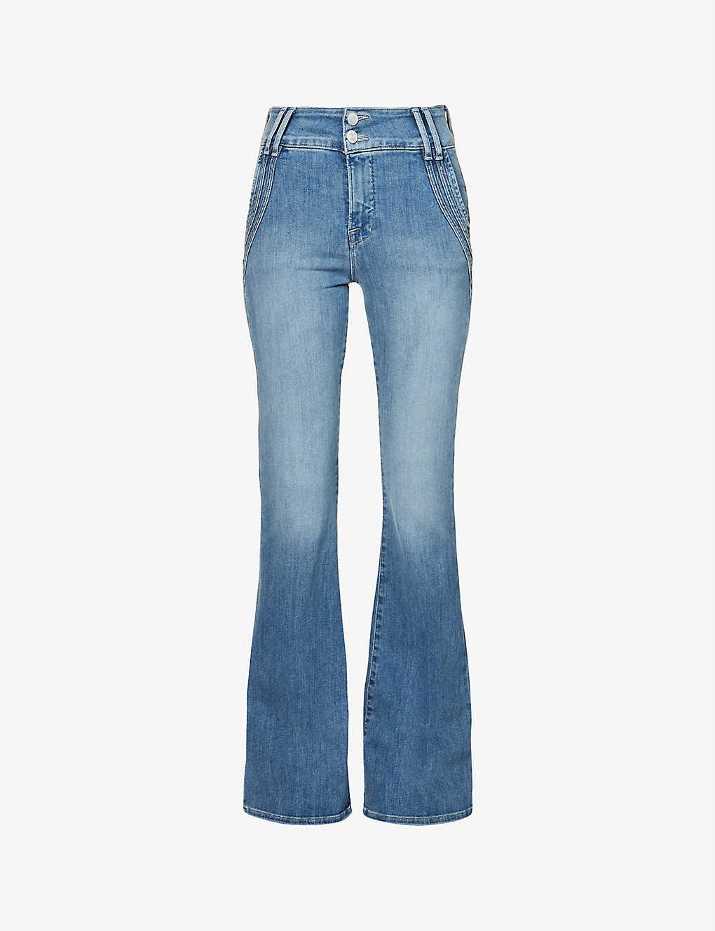 FRAME Double Stitch Flared Stretch-denim Jeans in Blue | Lyst