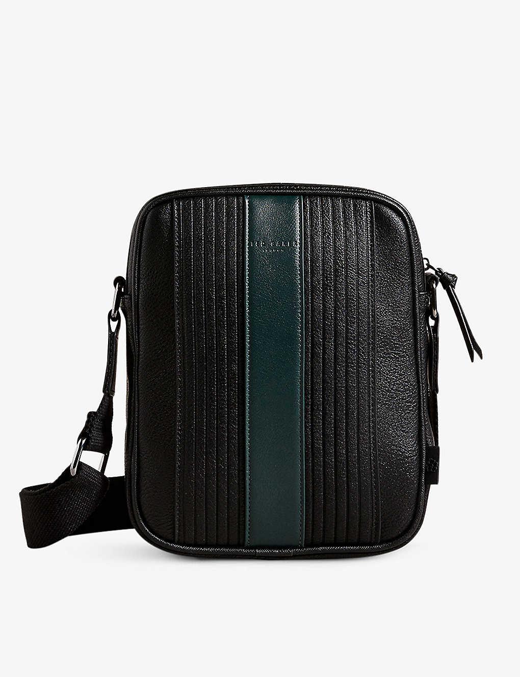 Ted Baker Everton Large Striped Faux-leather Cross-body Flight Bag in ...