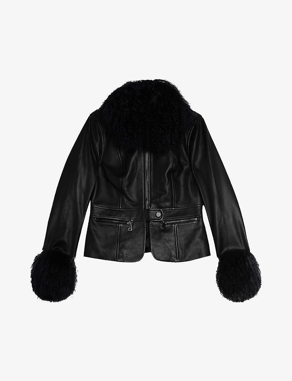 Ted baker frill leather jacket outlet