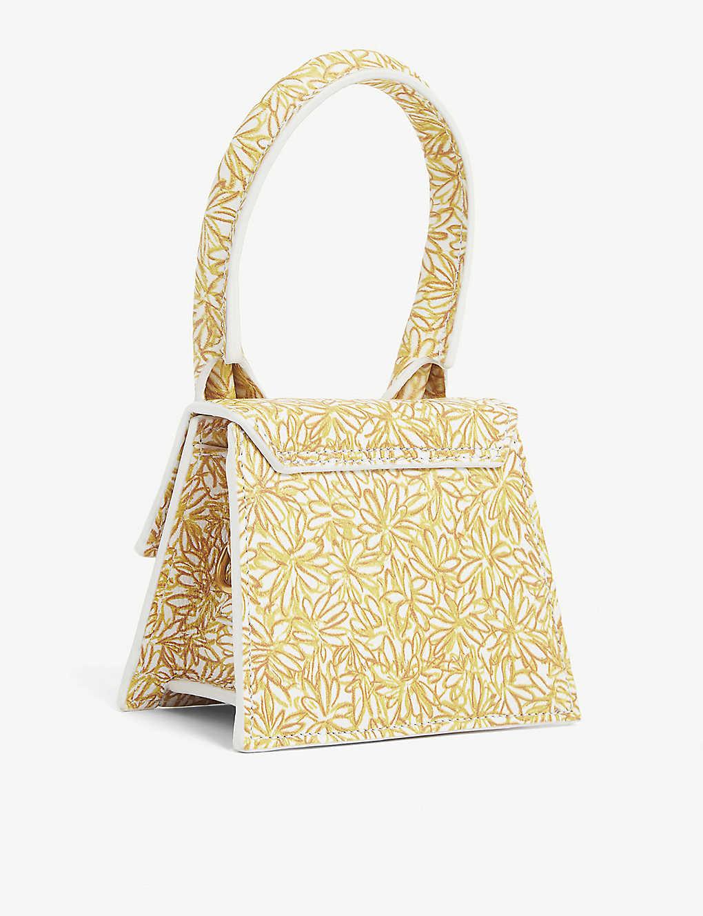Jacquemus Le Chiquito Mini Leather Top Handle Bag in Print Orange Flowers  (Yellow) | Lyst