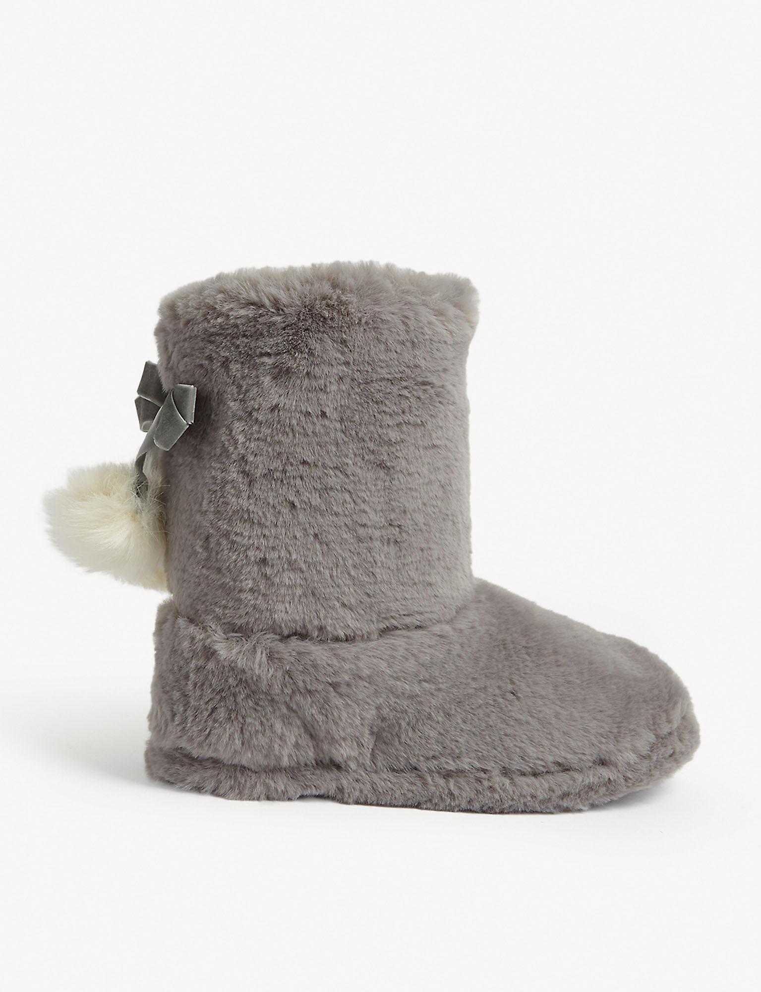 Ted Baker Faux Fur Hammond Slipper Boots in Gray - Lyst