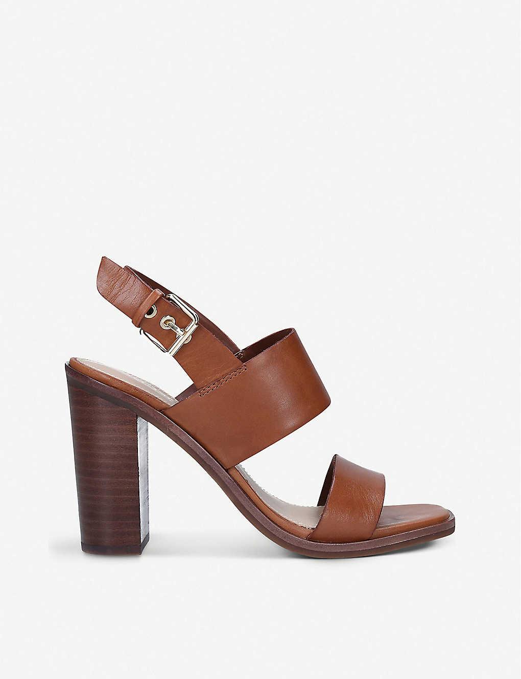 ALDO Fielia Block-heel Leather Sandals in Brown | Lyst
