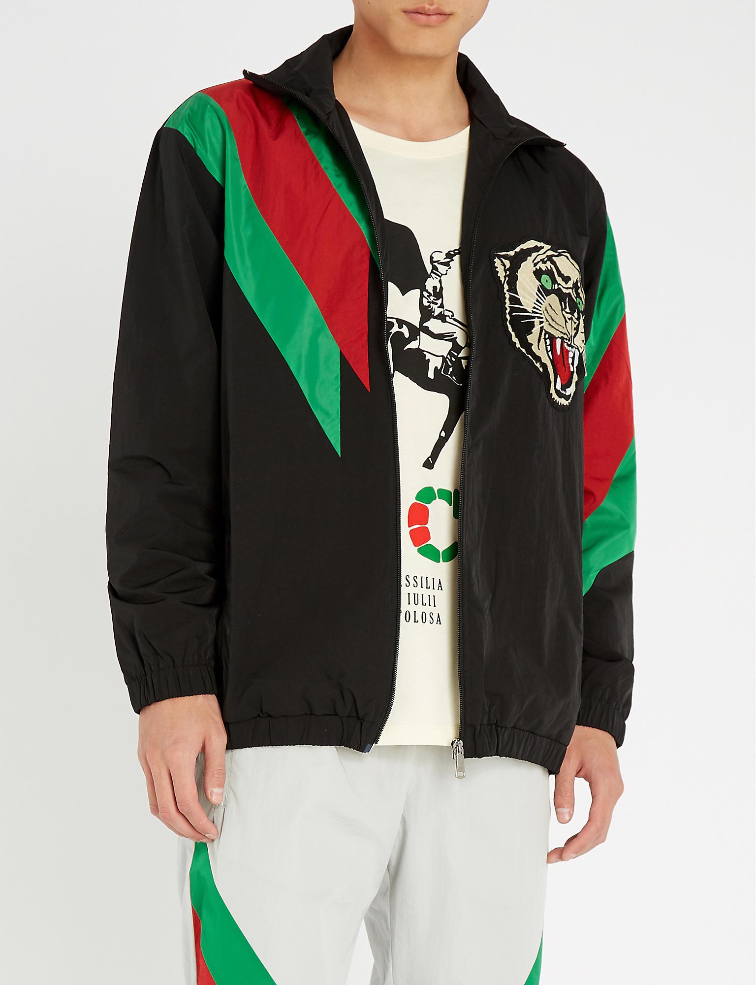 Gucci Tiger Web Jacket in Black/Green (Black) for Men - Lyst