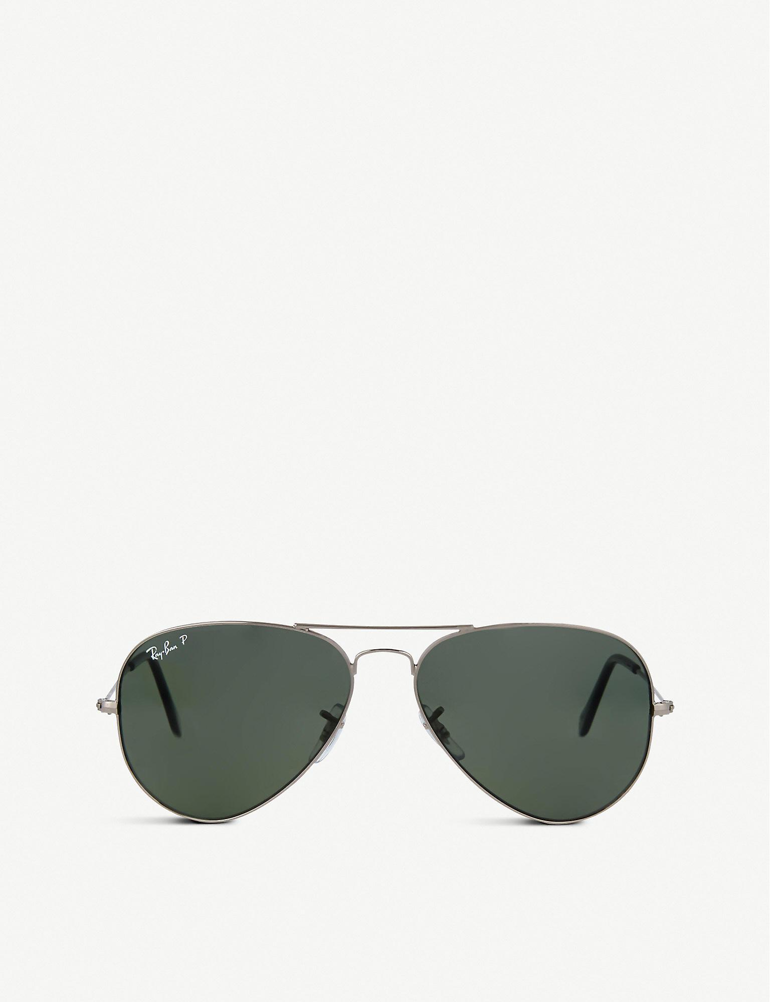 Ray-Ban Rubber Mens Black Original Aviator Gunmetal-frame Sunglasses Rb3025 58 Womens Mens Accessories Mens Sunglasses 