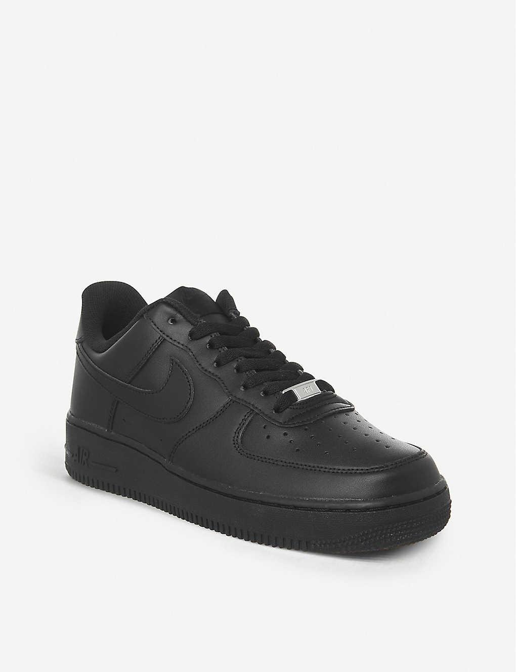 Nike Leather Air Force One Low Sneakers in Black Black (Black) for Men ...