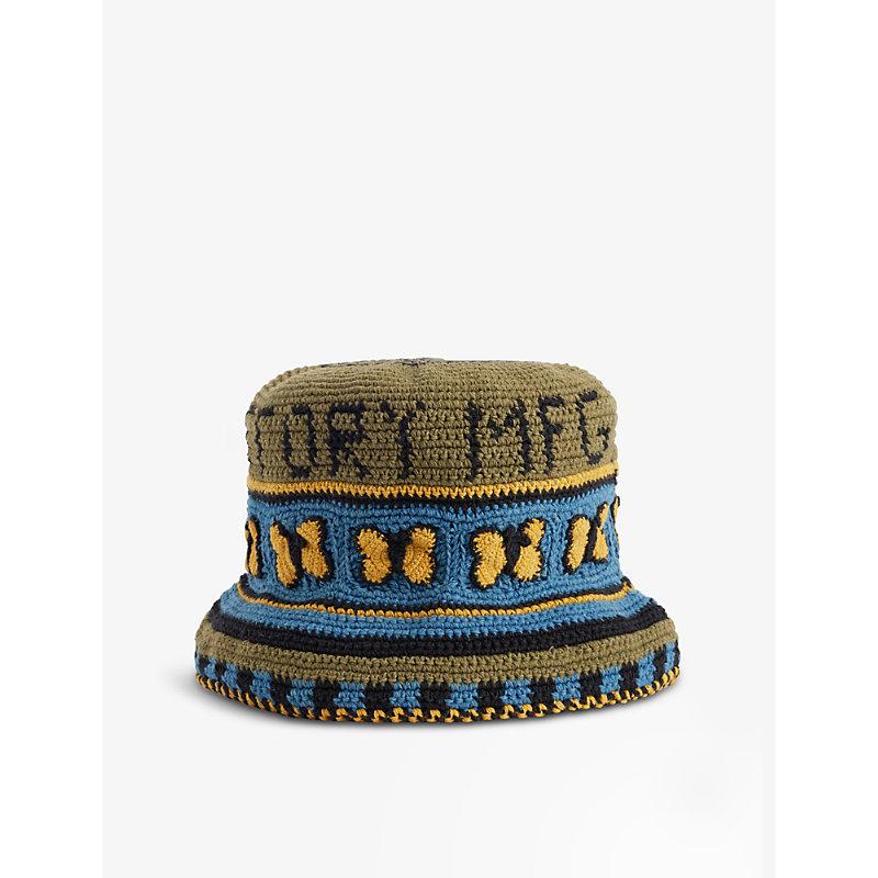 STORY mfg. Brew Crocheted Cotton Bucket Hat in Green for Men