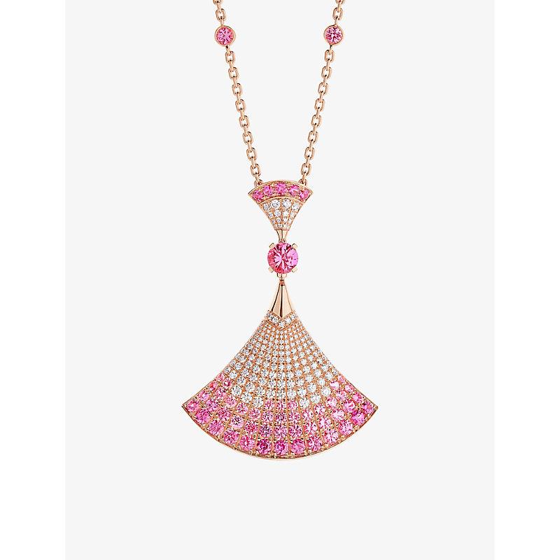 BVLGARI Rose Divas Dream 18Ct Rose 3.53Ct Sapphire And 1.01Ct Diamond Pendant Necklace in Pink Lyst Canada