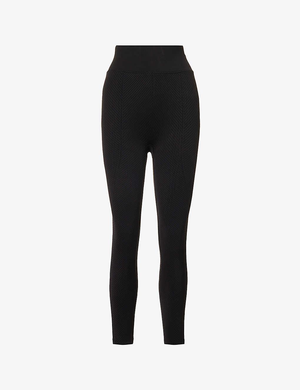 Calvin Klein Seamless Logo-tab Stretch-woven leggings in Black | Lyst