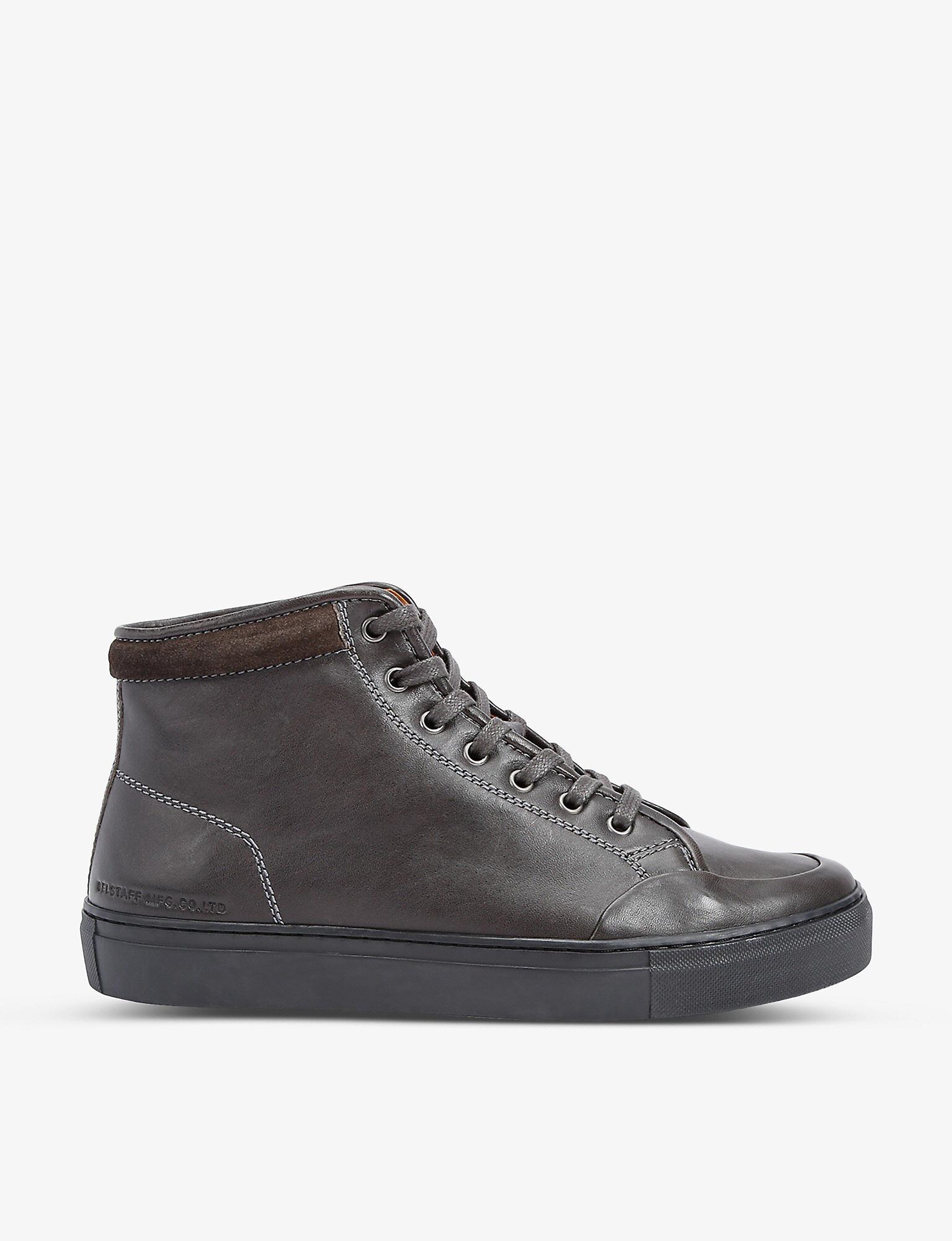 Belstaff Rally Leather High-top Trainers in Brown for Men | Lyst
