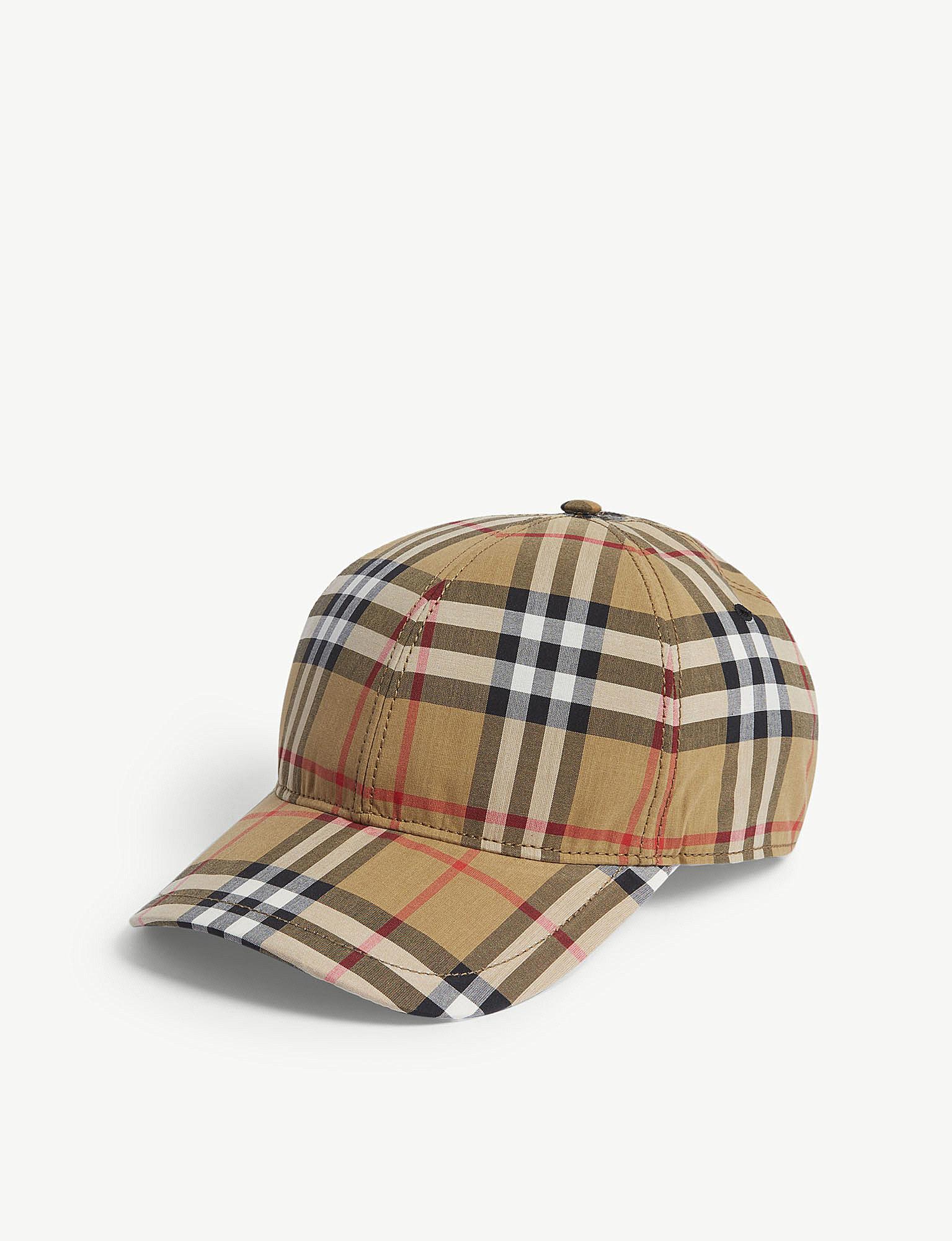 Burberry Cotton Checked Brushed-wool Baseball Cap in Tan (Brown) for ...