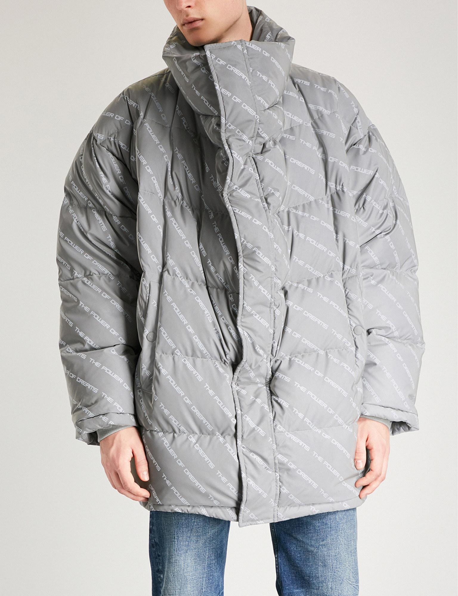 Balenciaga Reflective Shell-down Puffer Jacket in Gray for Men - Lyst