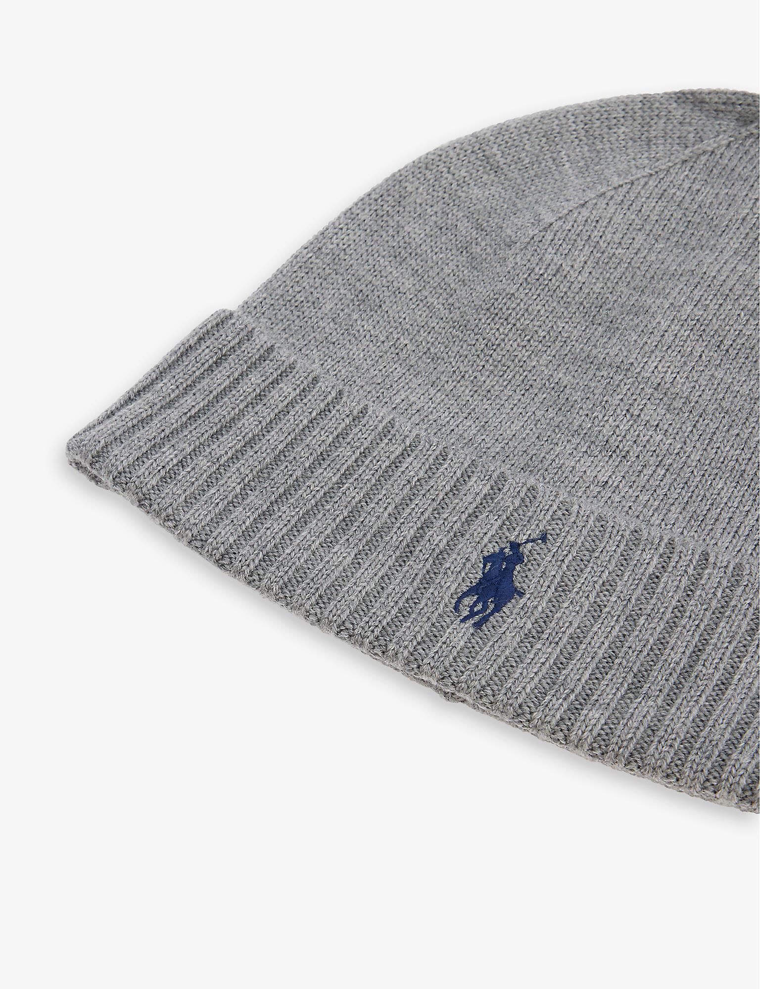 Polo Ralph Lauren Logo-embroidered Merino-wool Beanie Hat in Gray for Men |  Lyst