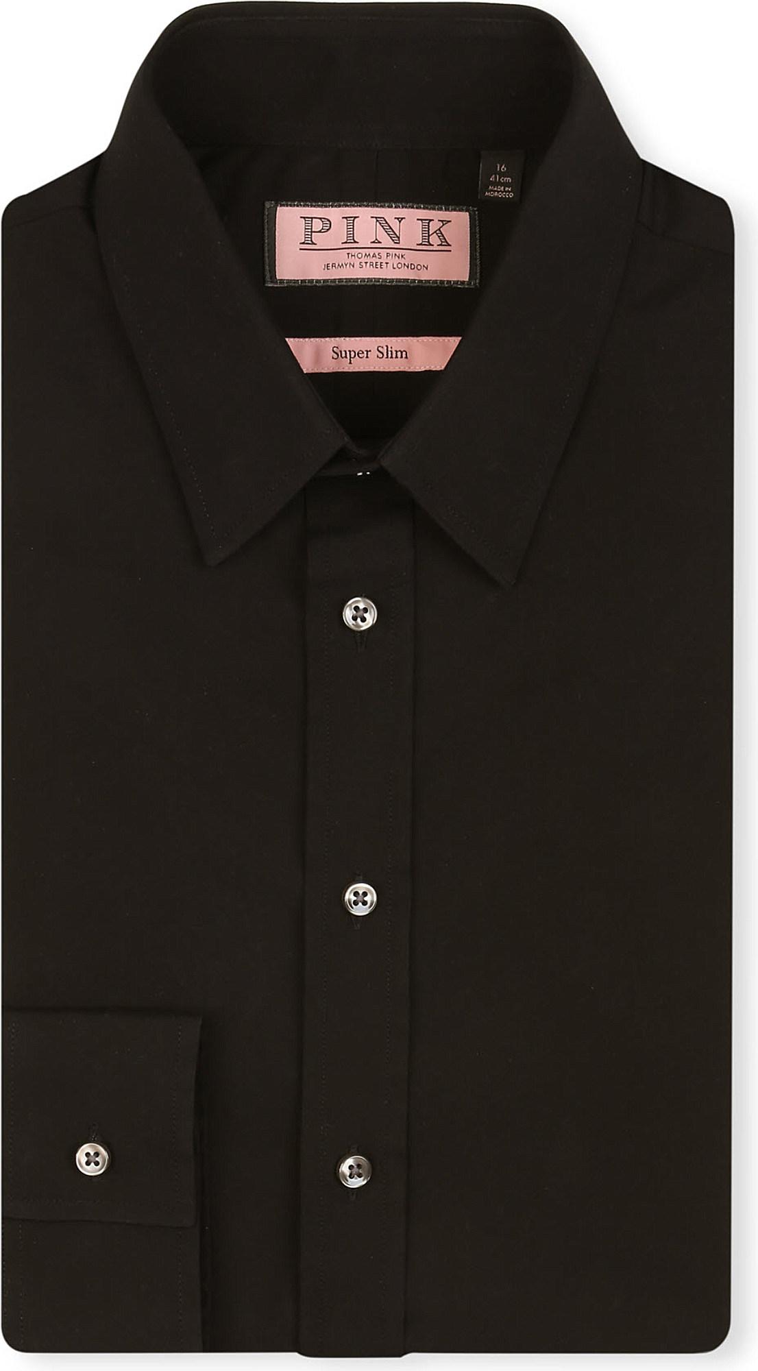 Thomas Pink Cotton Freddie Super Slim-fit Single-cuff Shirt in Black for  Men - Lyst