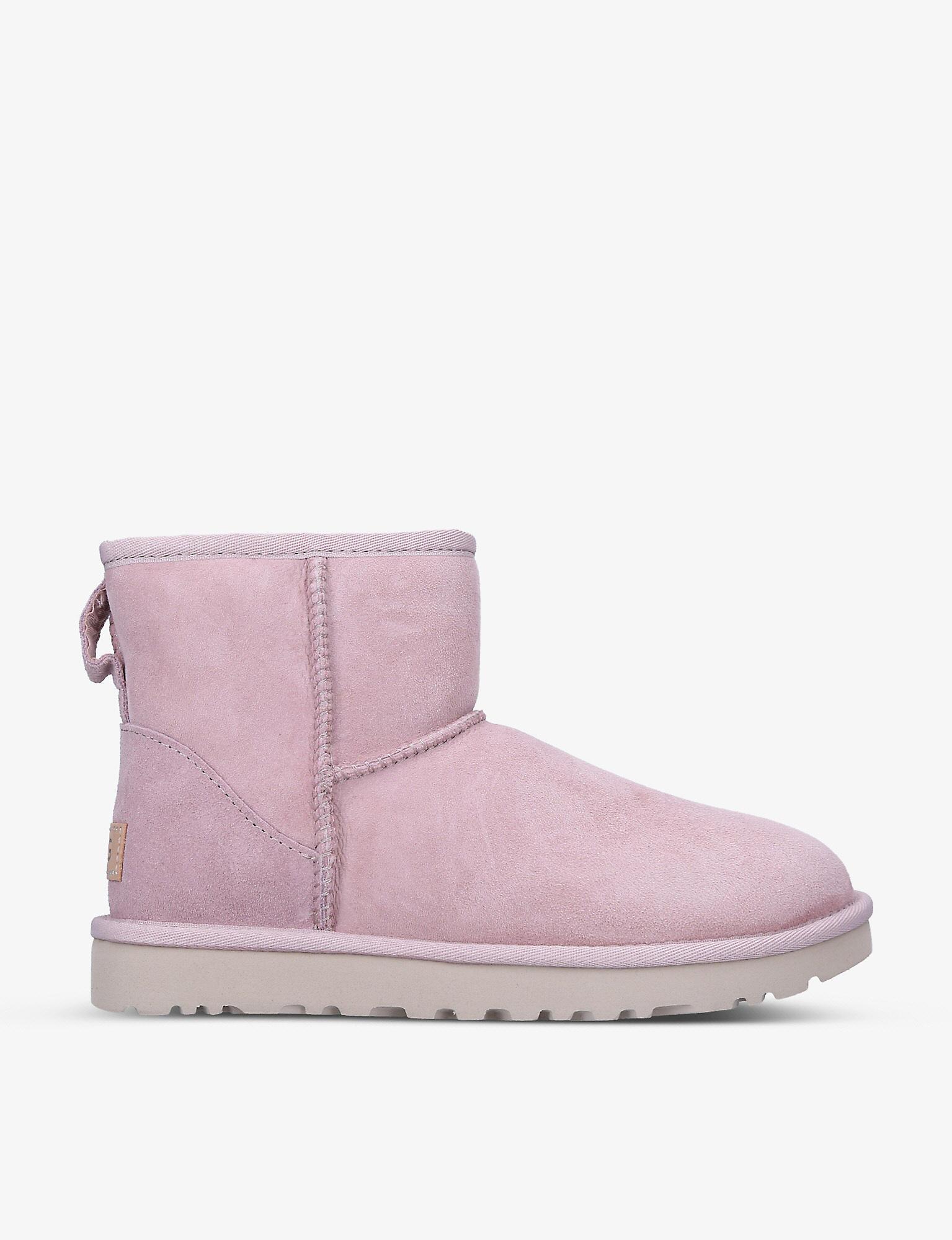 UGG Classic Mini Ll Suede And Shearling Boots in Pink | Lyst Canada