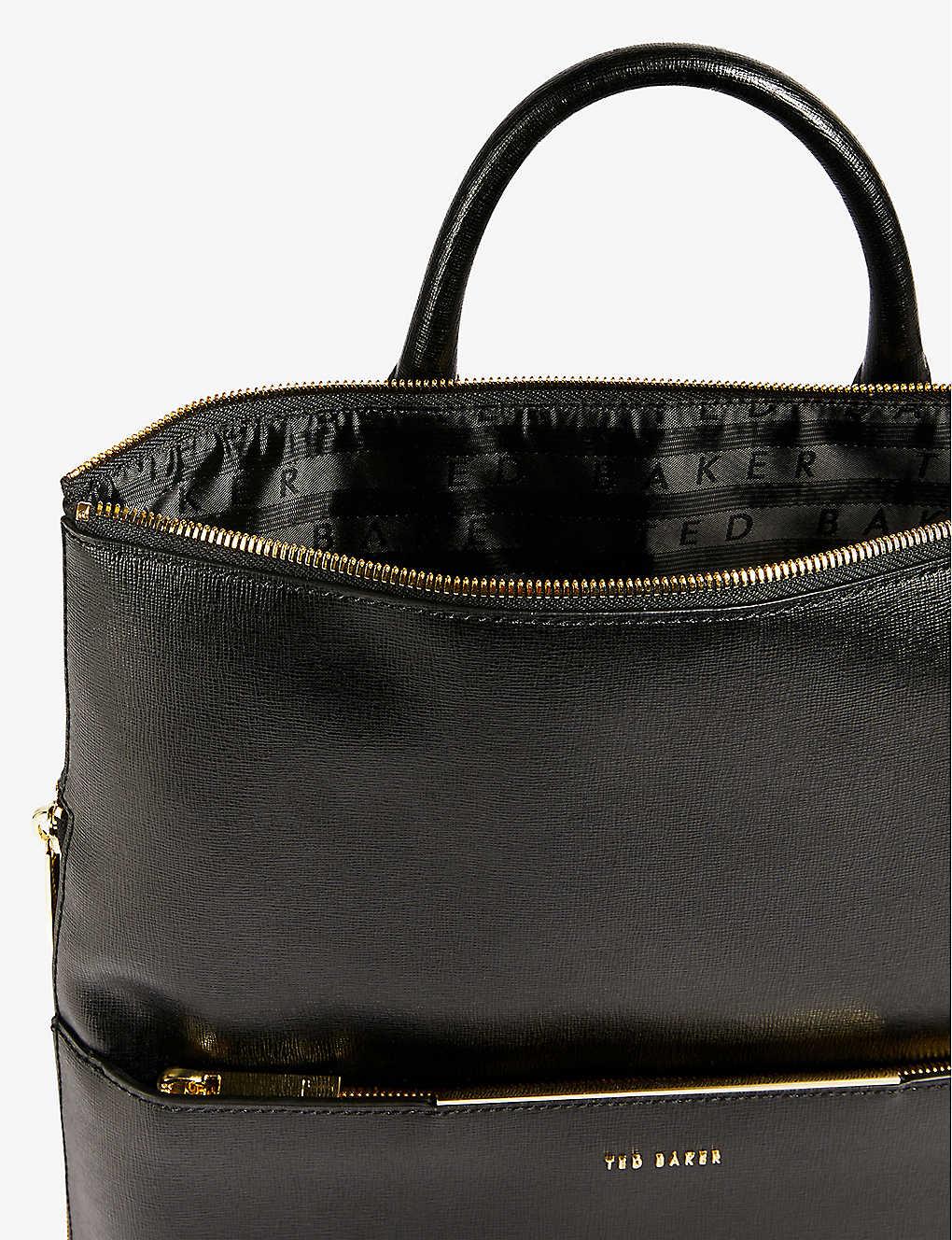 Ted Baker Kryshia Branded Saffiano Leather Backpack in Black Lyst