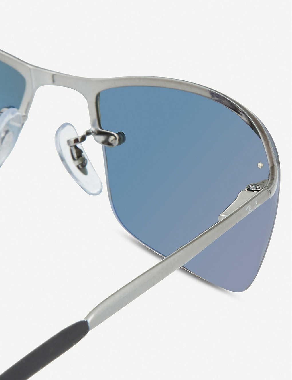 wrap around rectangle sunglasses