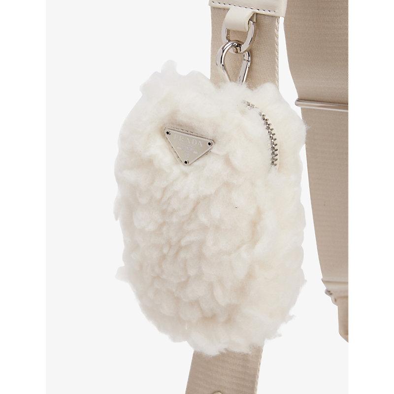 Re Edition 2000 Shearling Shoulder Bag in White - Prada