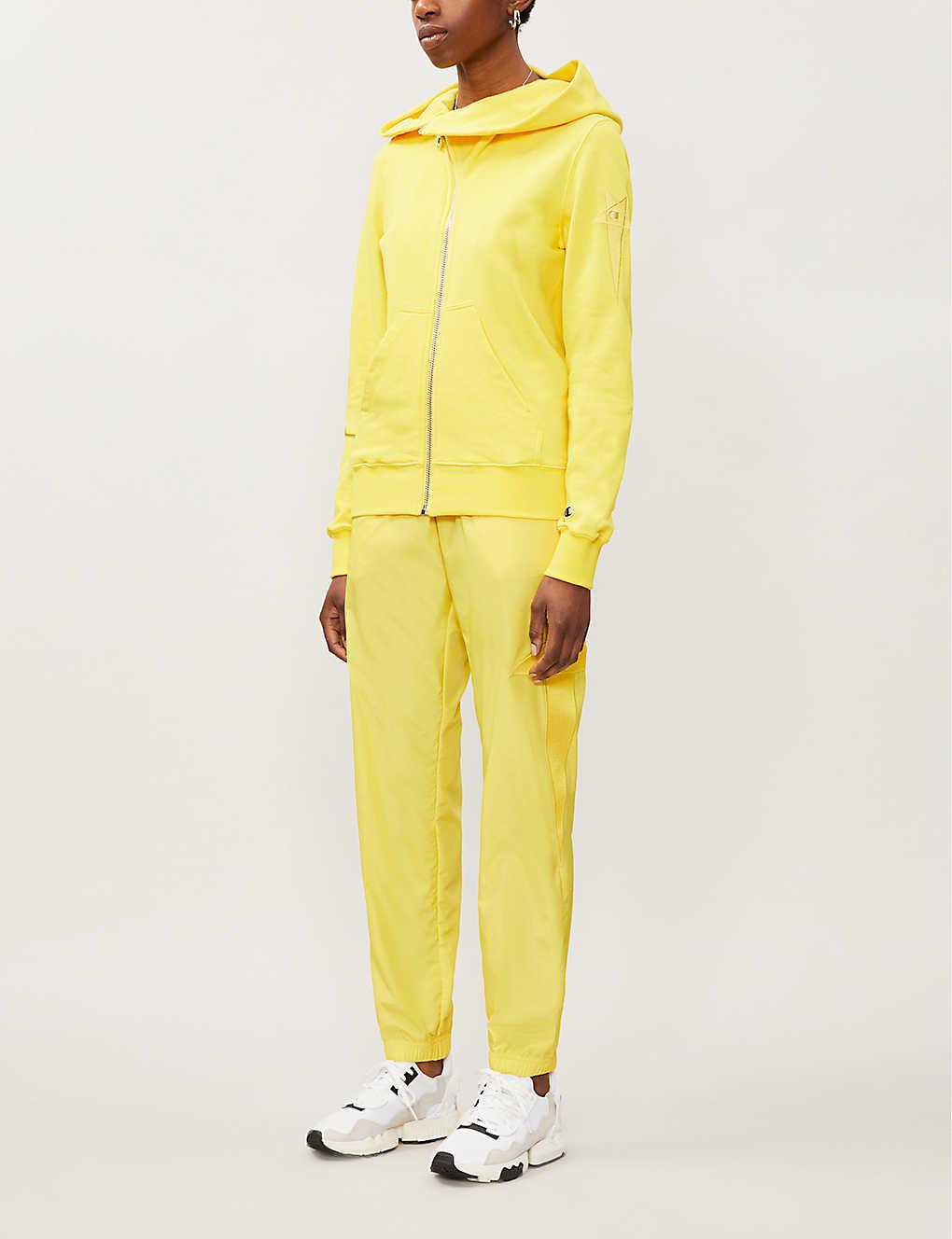 Rick Owens X Champion Logo-embroidered Cotton-blend Jersey Hoody in Yellow  | Lyst