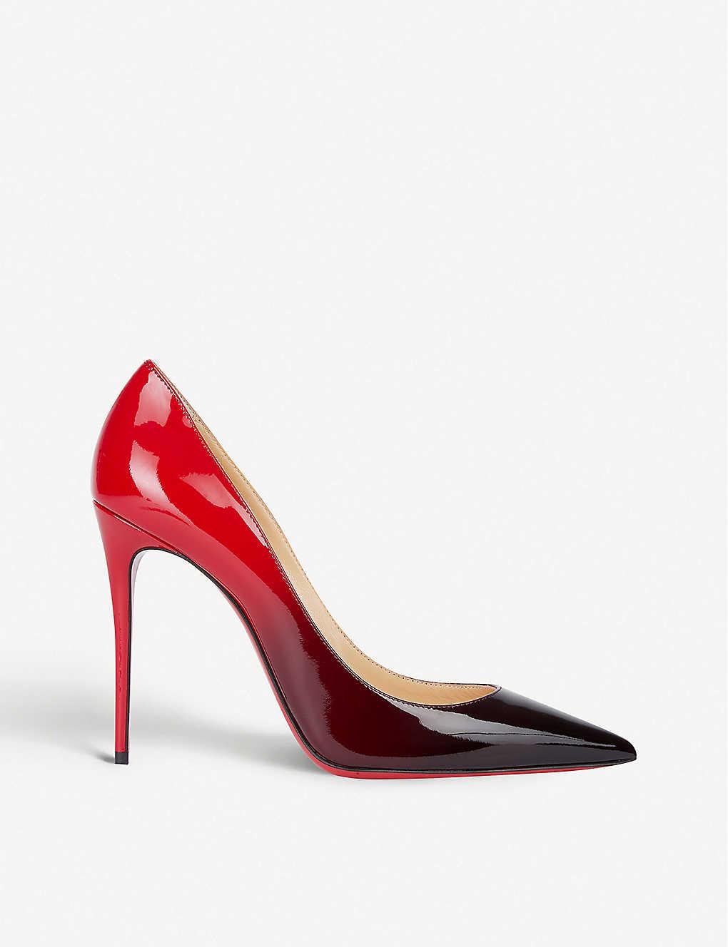 Christian Louboutin Womens Black-red Kate 100 Patent Degrade Christian Louboutin Womens Black-red Kate 100 Patent Degrade