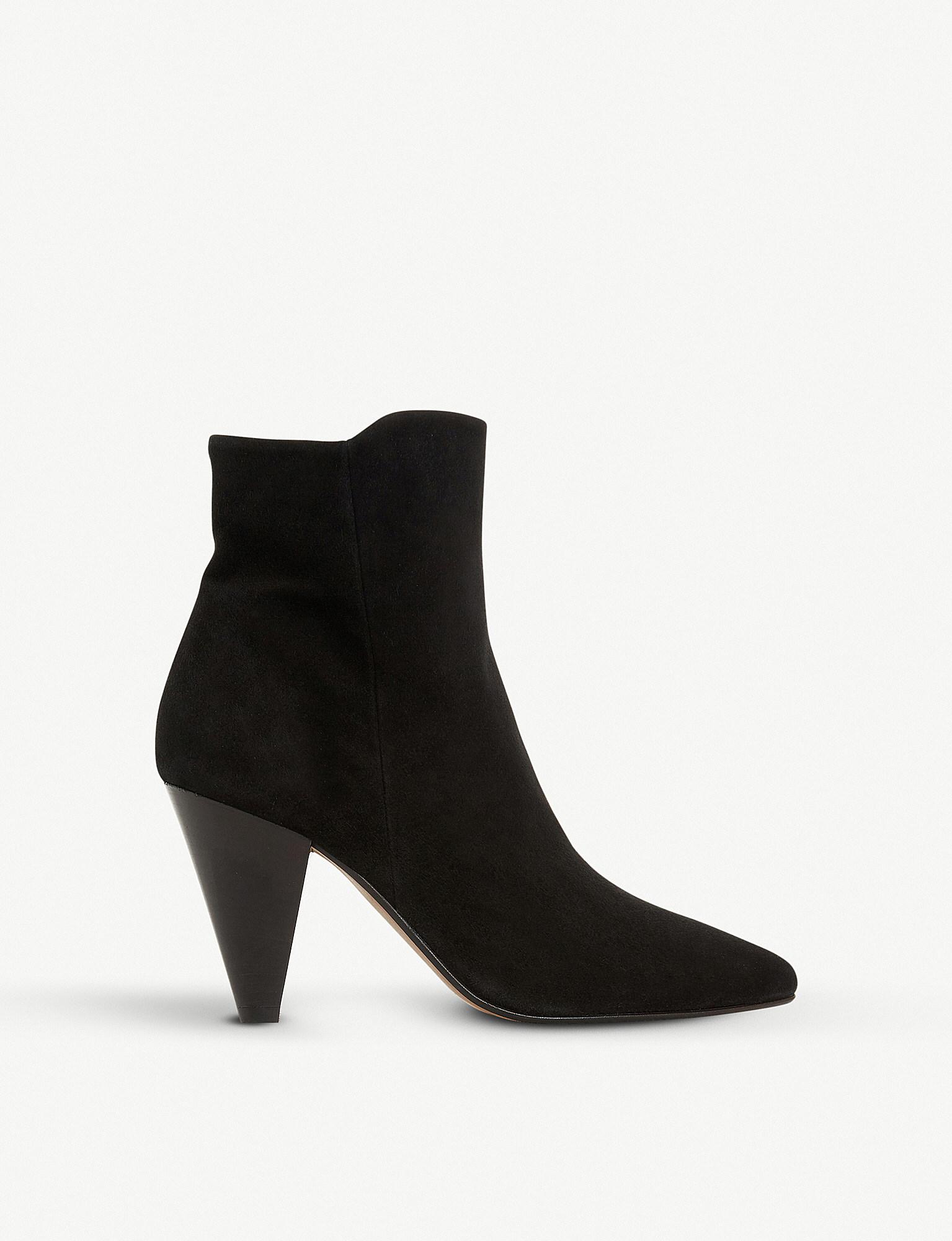 cone heel black boots