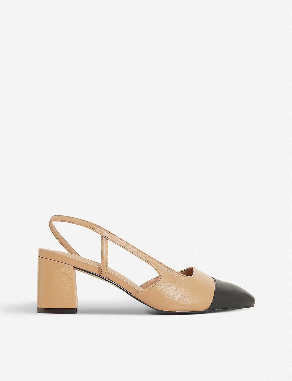 Dune Croft Leather Slingback Courts in 