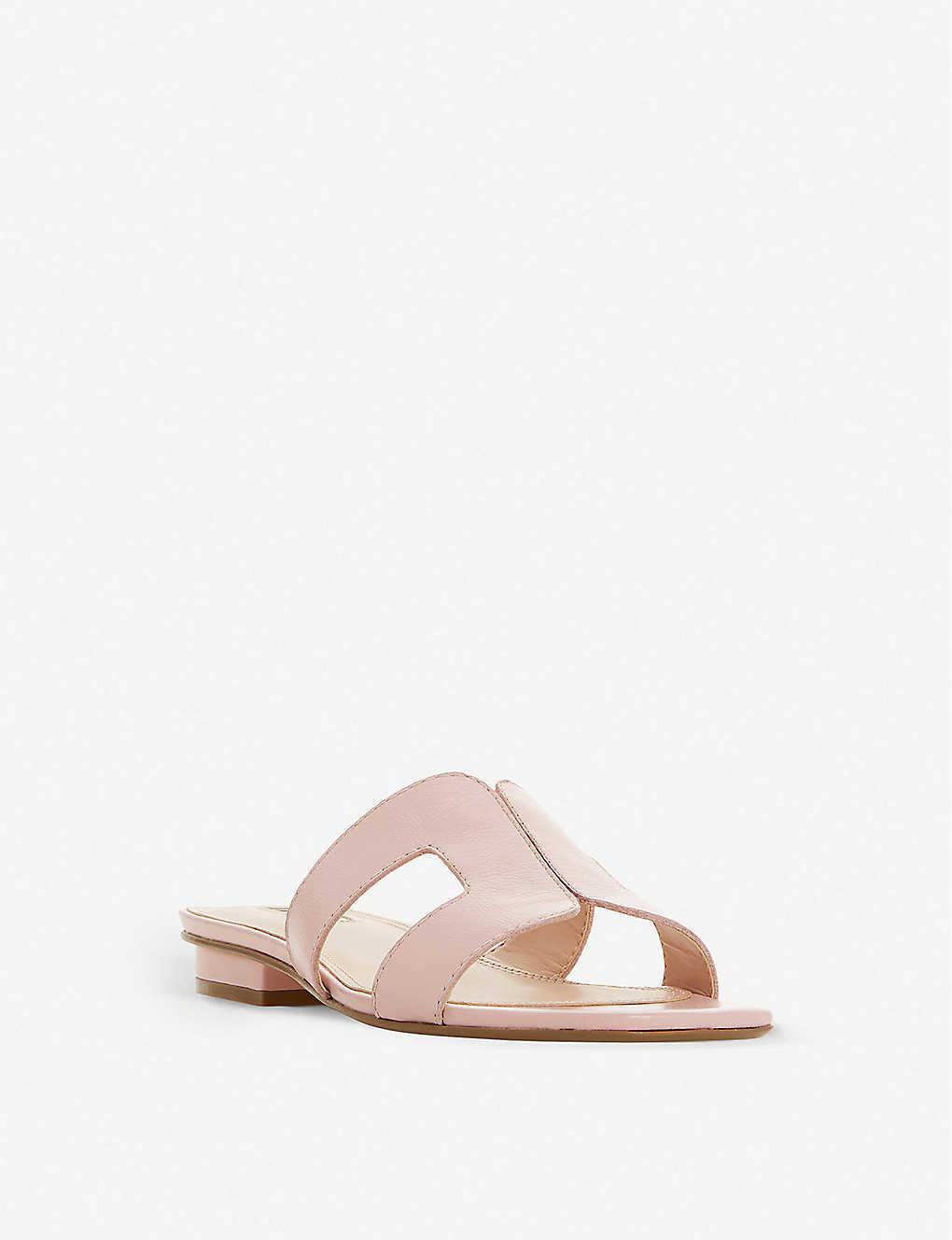 Dune Leather 'loupe' Block Heel Peep Toe Sandals in Pink-Leather (Pink) |  Lyst
