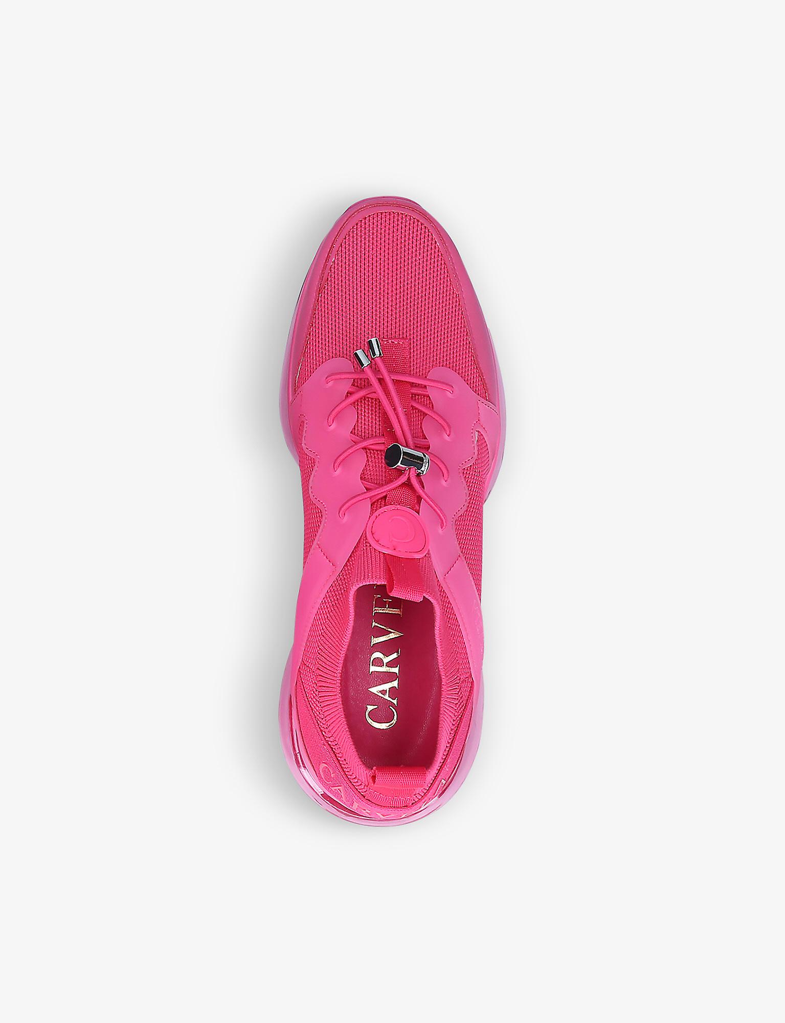 Carvela Kurt Geiger Link Toggle Bubble Low-top Stretch-knit Trainers in Pink  | Lyst