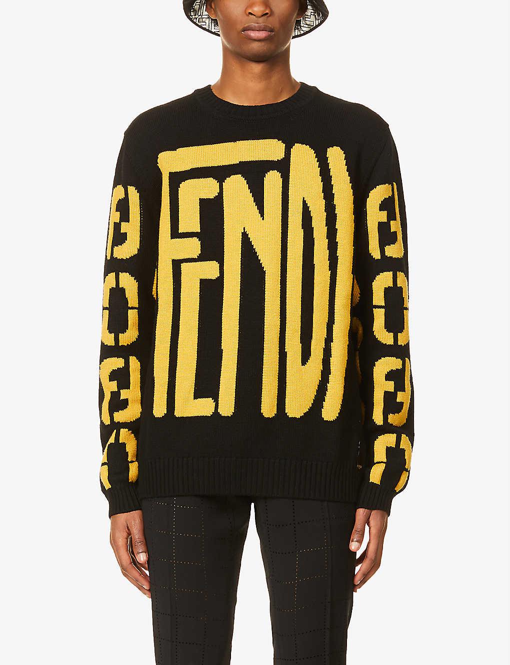 black and yellow fendi sweater