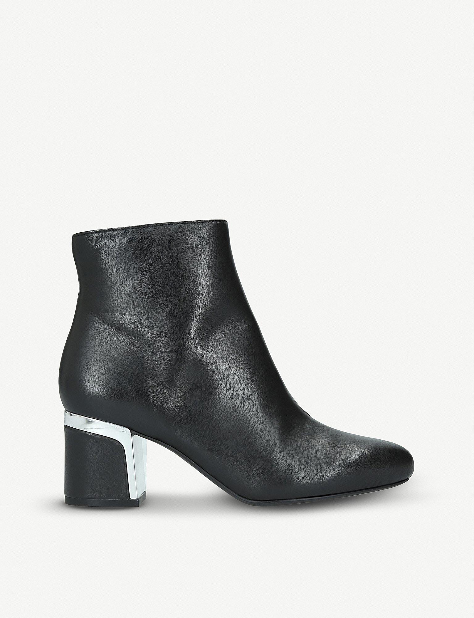 DKNY Corrie Leather Ankle Boots in Black Lyst