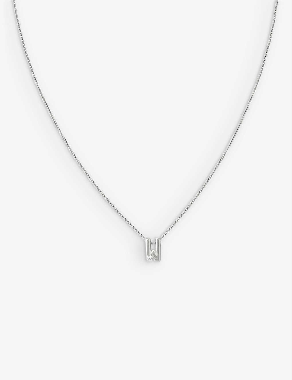 Astrid & Miyu Initial W Rhodium-plated Recycled Sterling And Cubic ...