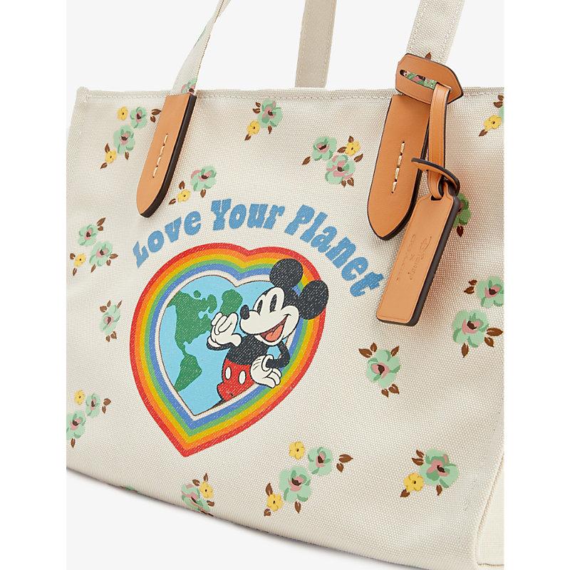 COACH Disney X Recycled Canvas Tote Bag in White | Lyst