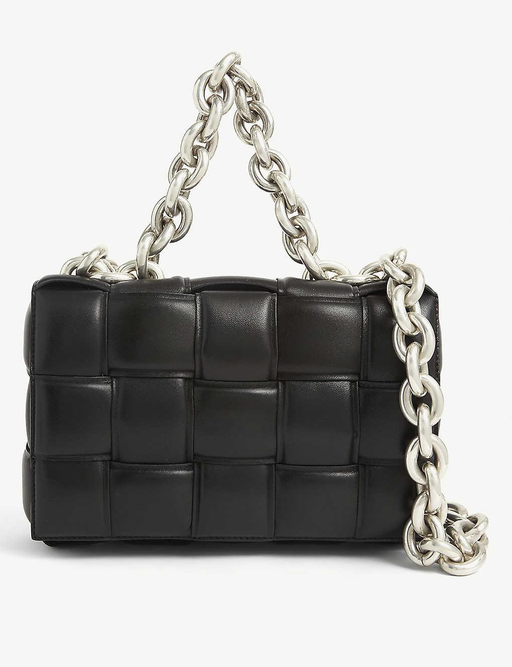 Bottega Veneta The Chain Cassette Intrecciato Leather Bag in Black ...