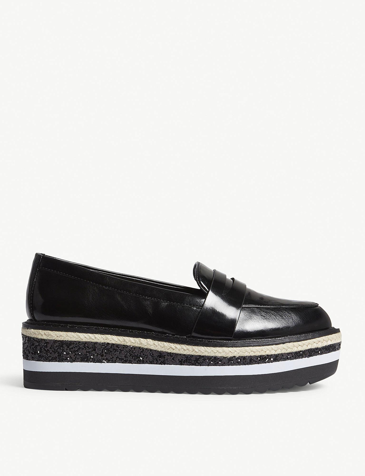 black flatform loafers