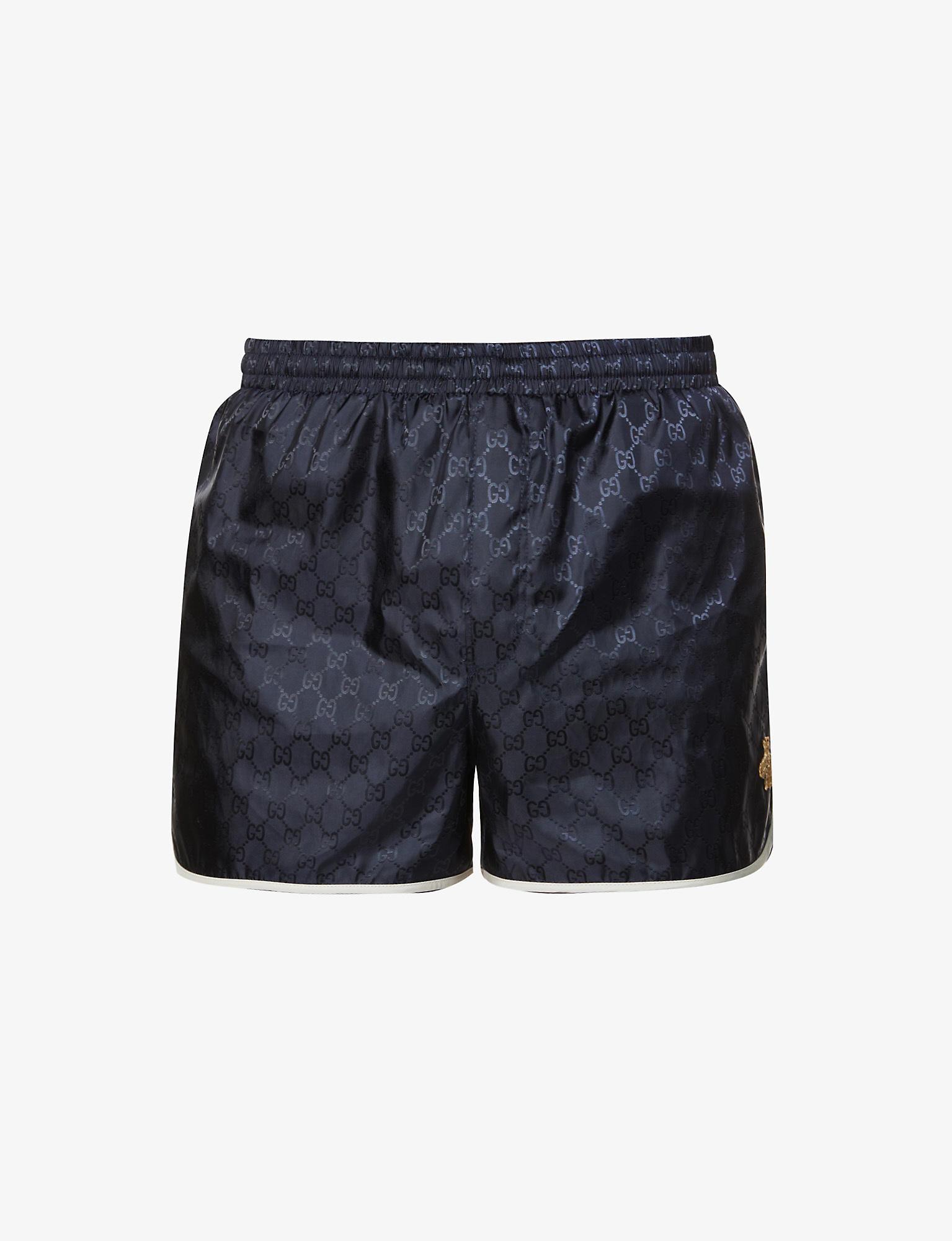Gucci Monogram-pattern Relaxed-fit Swim Shorts in Blue for Men | Lyst