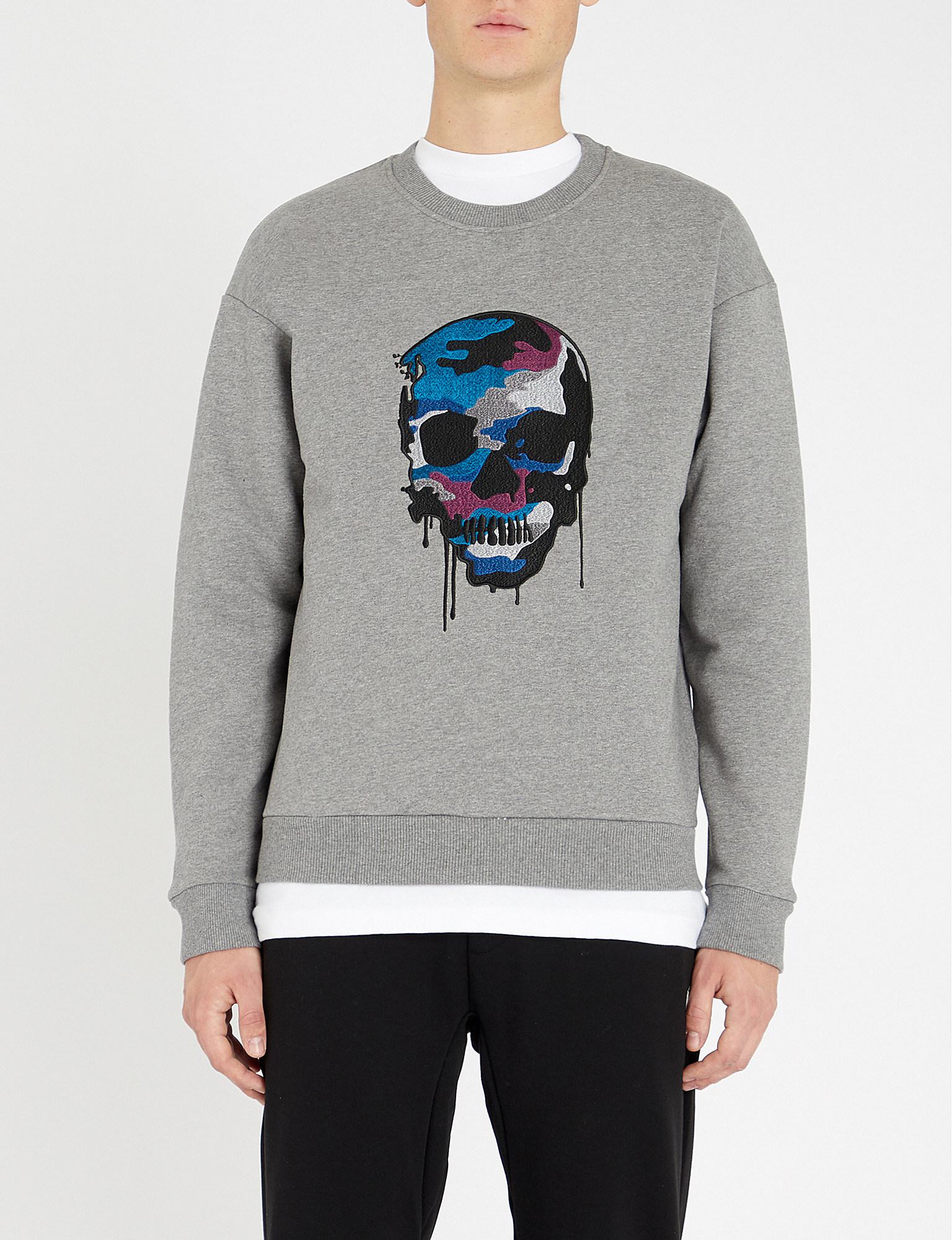 grey skull sweater